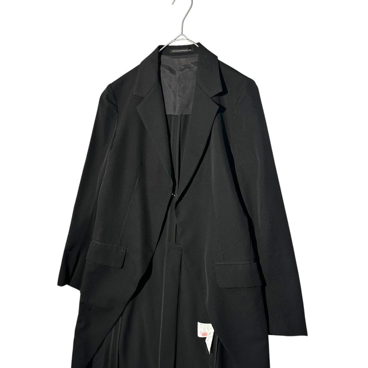 Y's(ワイズ) 10SS Tailor-made jacket with hook-and-eye fastener 燕尾 タイプ フックボタン テーラード ジャケット YJ-J20-100 1(S程度) ブラック