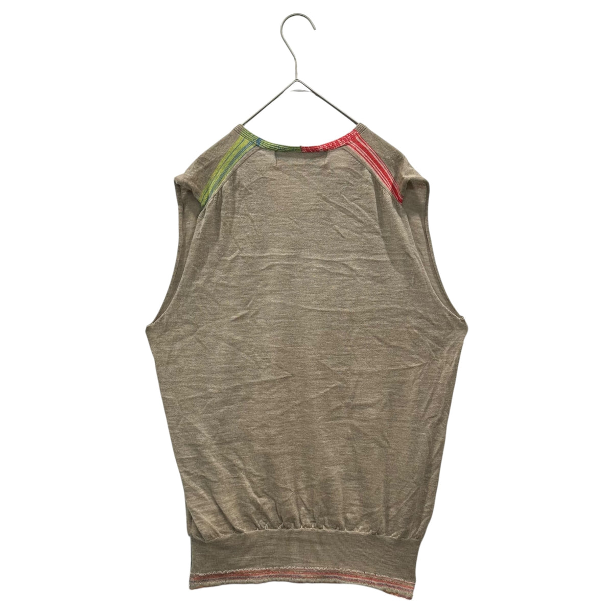 COMME des GARCONS HOMME PLUS(コムデギャルソンオムプリュス) 2000SS Gobelin-Era Cashmere Knit Vest ゴブラン期 カシミア ニット ベスト PN-100020 FREE ベージュ×マルチカラー AD2000 カシミヤ アーカイブ