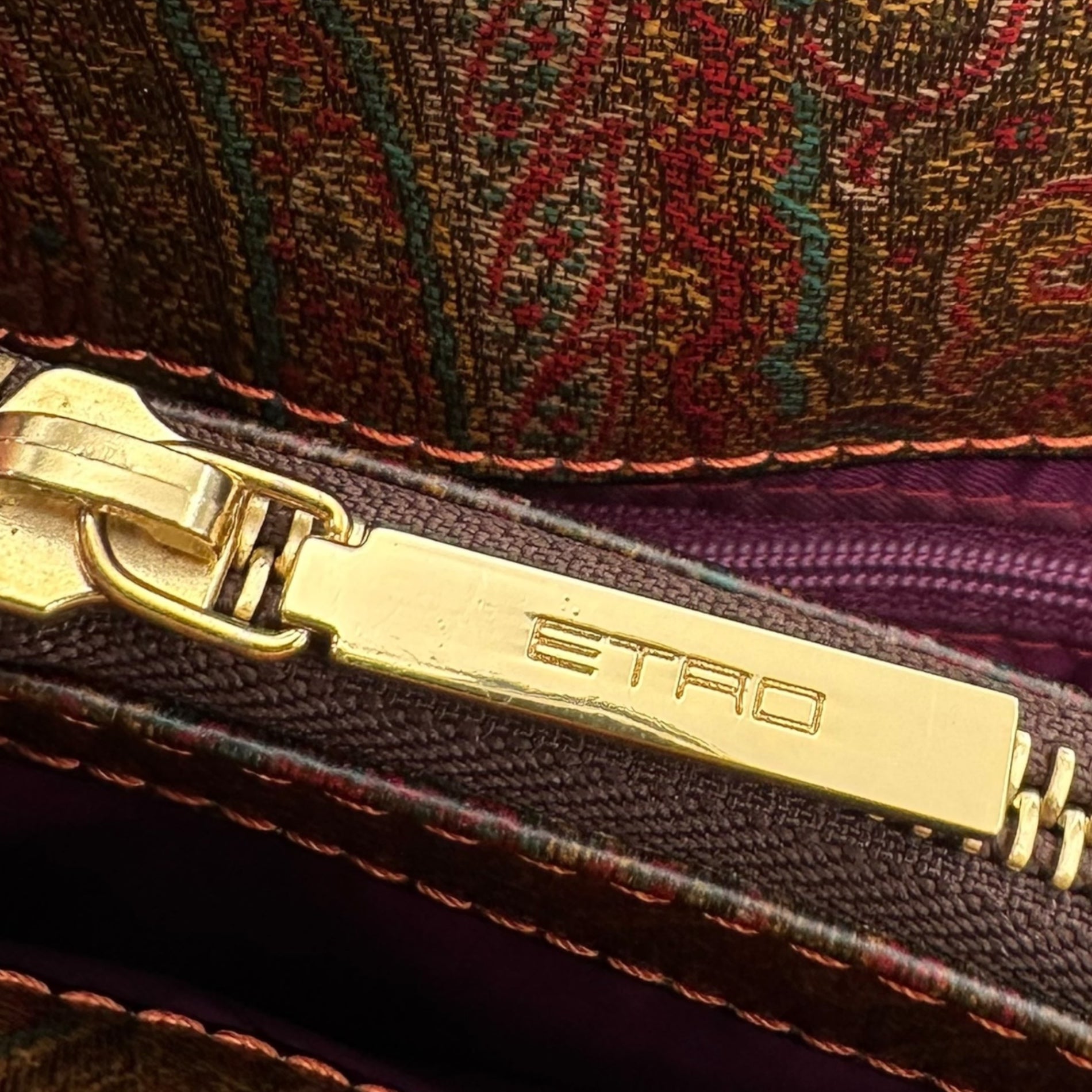 ETRO(エトロ) Multi-Color Handle Paisley Tote Bag マルチカラーハンドル ペイズリー トート バッグ 1968-9233 ブラウン