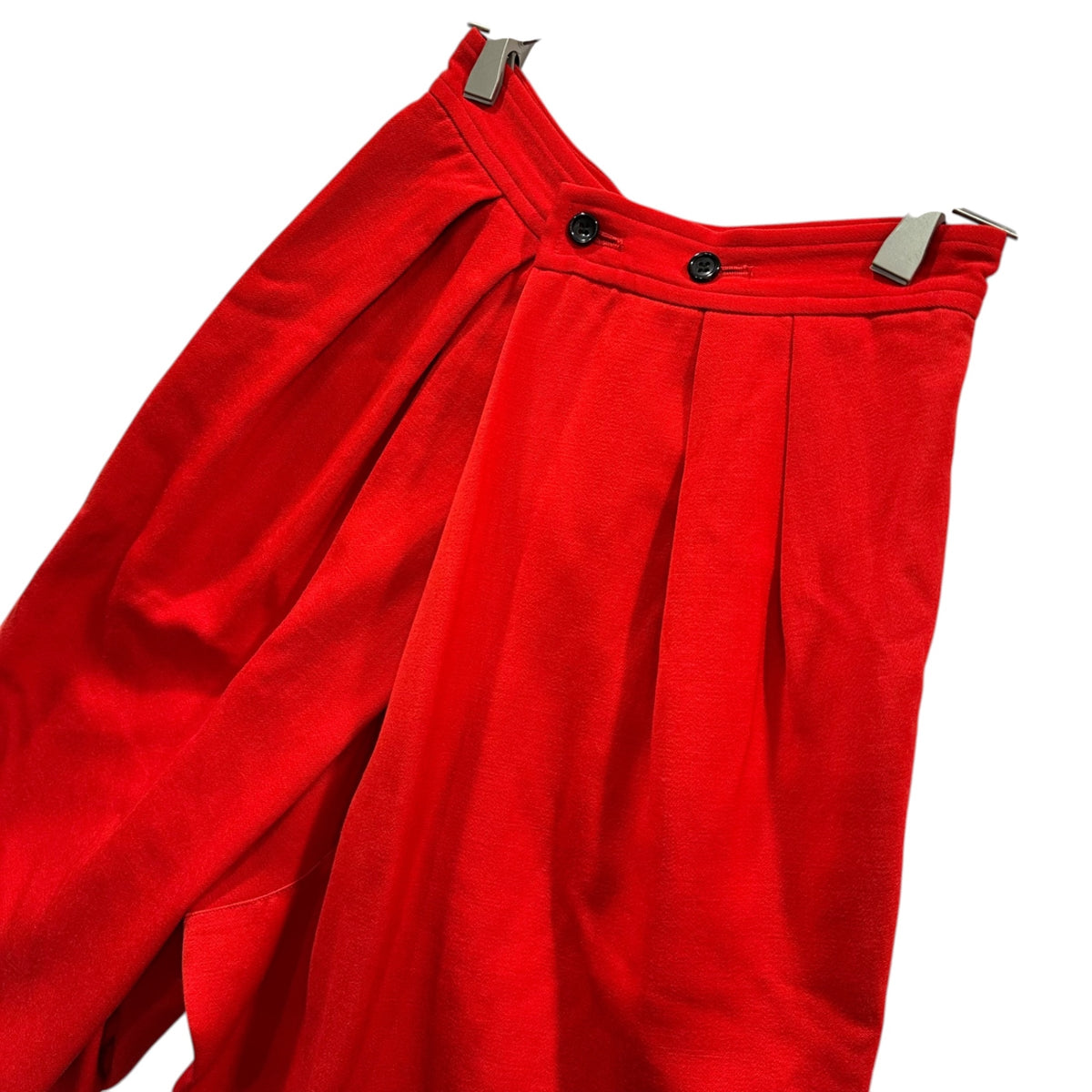 COMME des GARCONS(コムデギャルソン) 1988AW Layered-Waist Wool Shorts 重ね ウエスト ウール ハーフ パンツ GP-05007S S レッド AD1988 80s アーカイブ 稀少