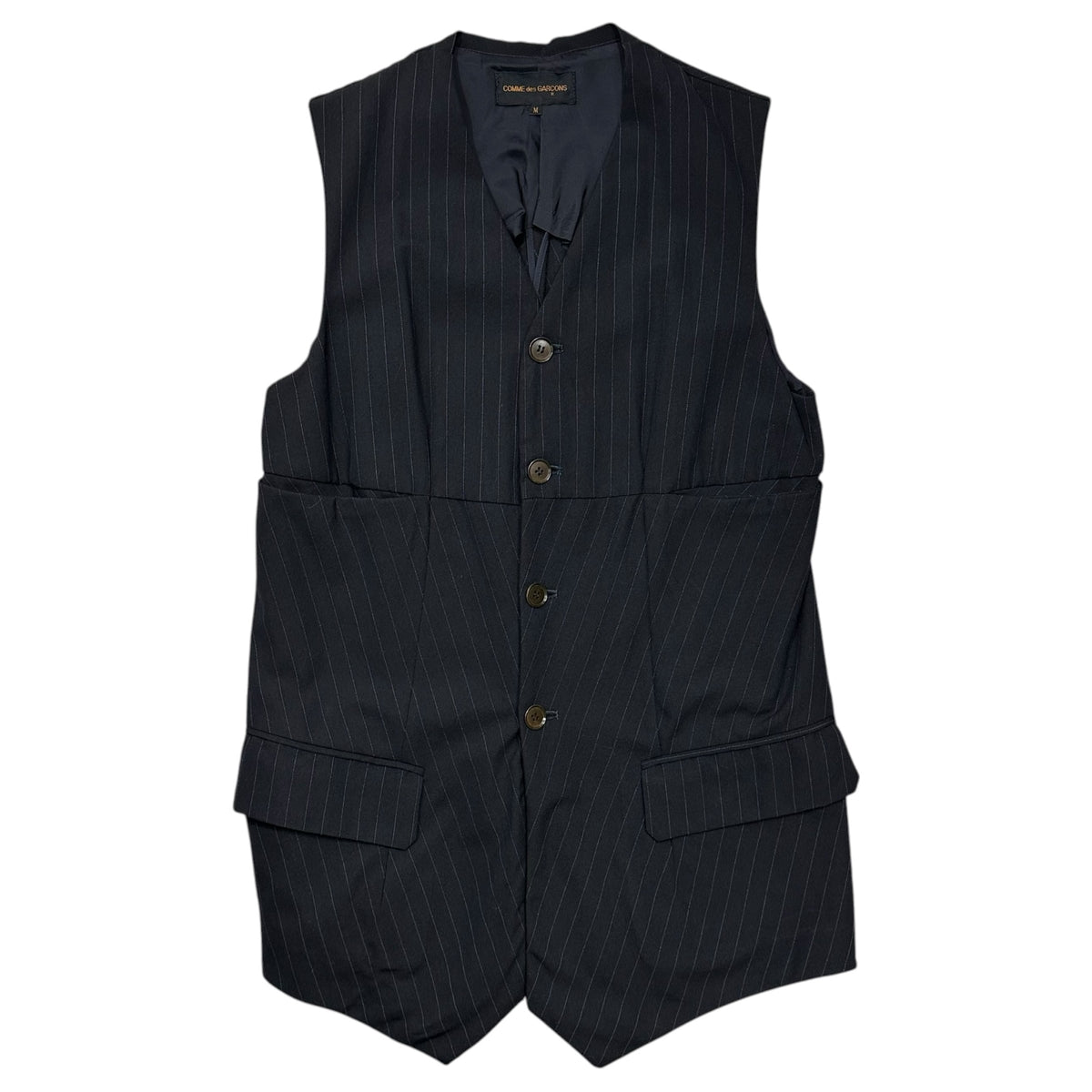 COMME des GARCONS(コムデギャルソン) 1993SS  Striped sleeveless jacket and skirt set-up ストライプ ノースリーブ ジャケット スカート セットアップ GV-11002 M ネイビー AD1993 90's 90年代