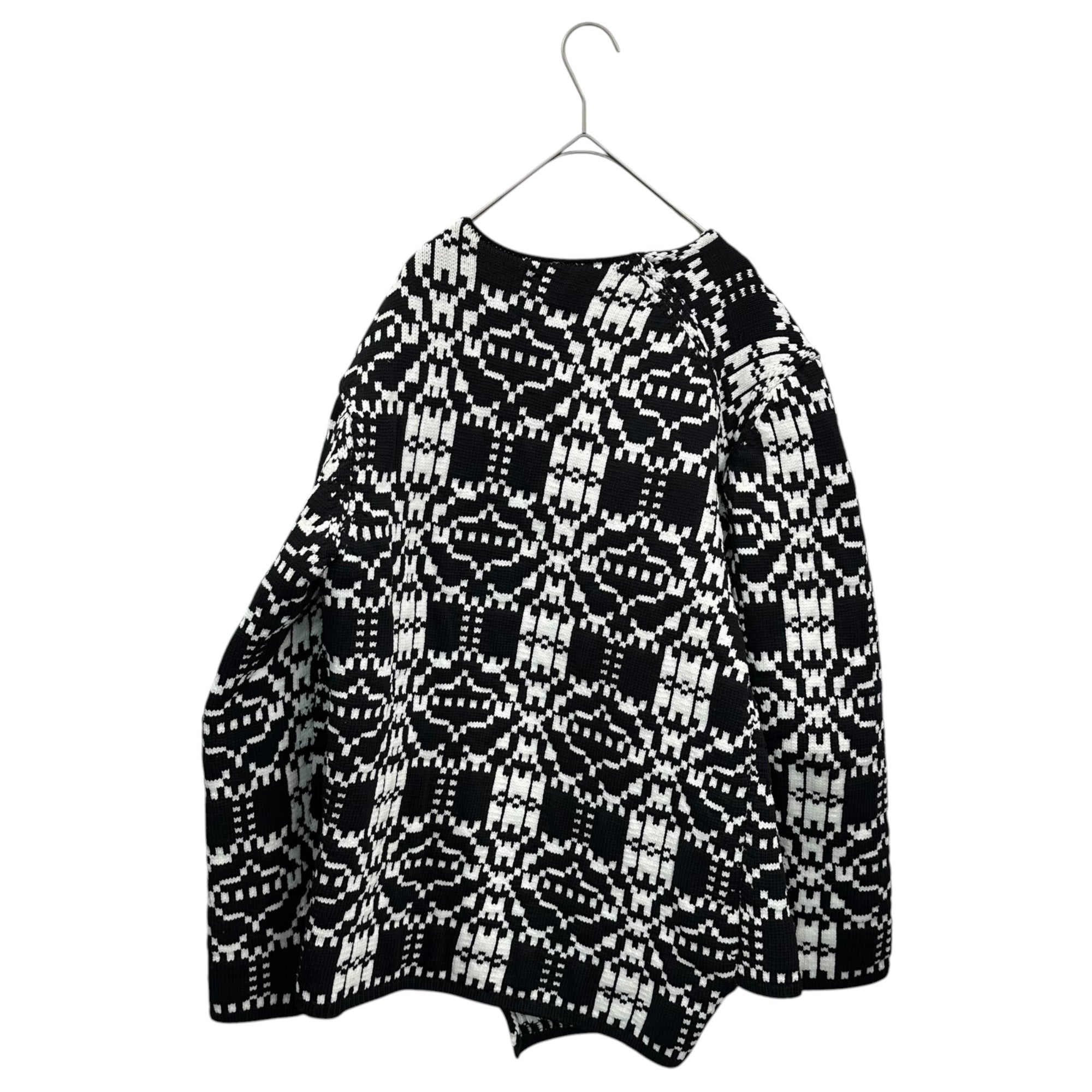 COMME des GARCONS HOMME PLUS(コムデギャルソンオムプリュス) 21AW Twisted Jacquard Knit 捻じれ ジャガード ニット PH-N010 S ブラック×ホワイト