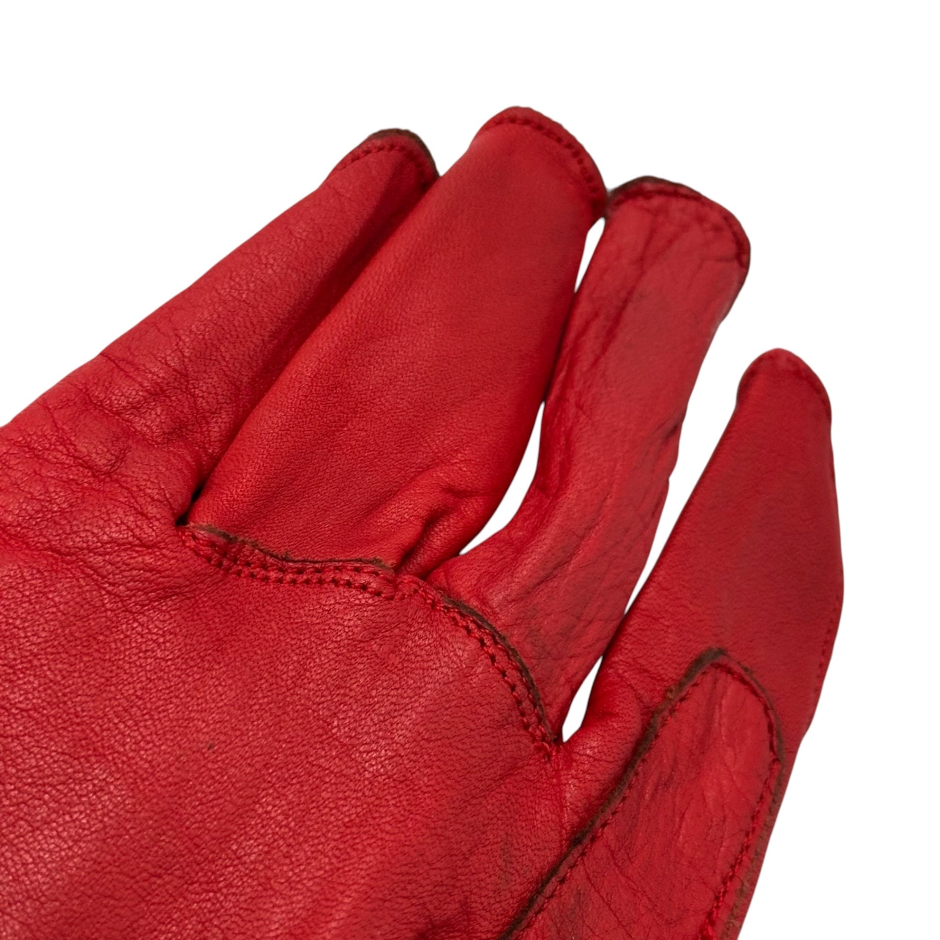 20471120(トゥーオーフォーセブンワンワントゥーオー) 97SS "IBO" Rubber Coated Leather Gloves イボ ラバー コーティング レザー グローブ レッド 90's 90年代 トライヴェンティ 手袋