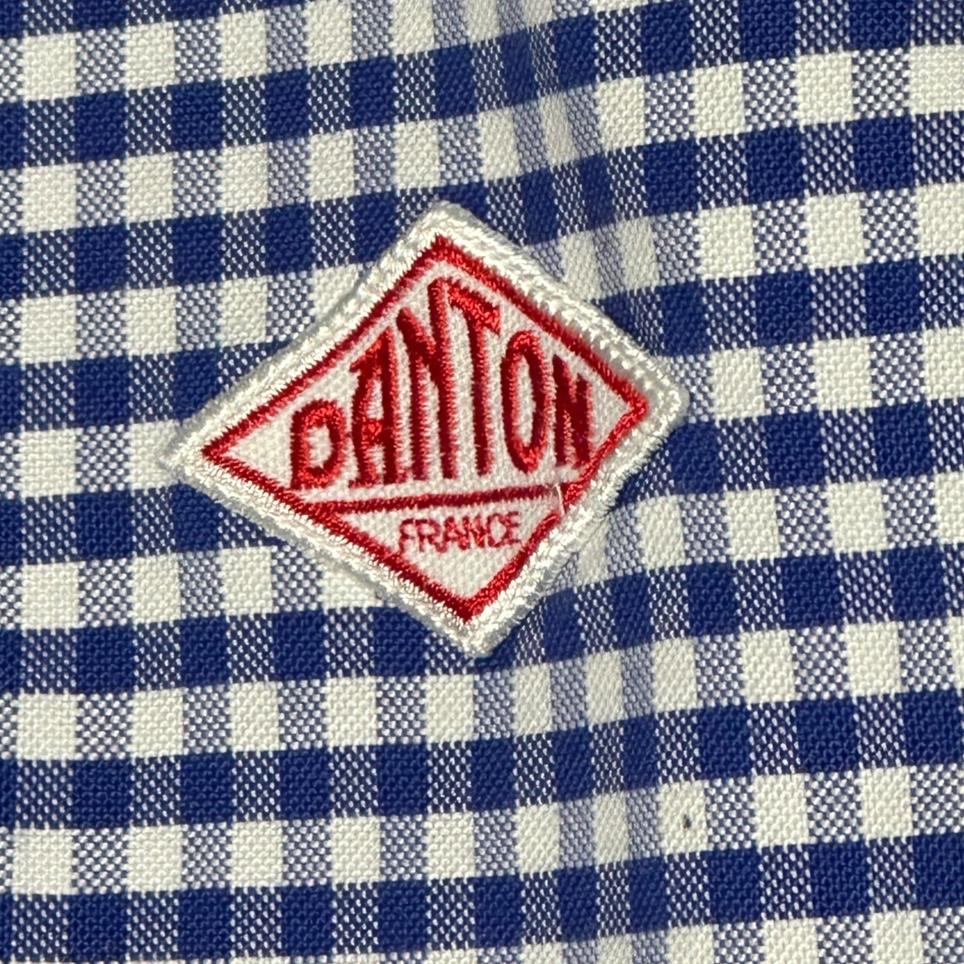 DANTON(ダントン) Round Collar Oxford Check Pullover L/S Shirt ラウンドカラー オックスフォード チェック プルオーバー 長袖 シャツ JD-3564 34(XS程度) ブルー×ホワイト