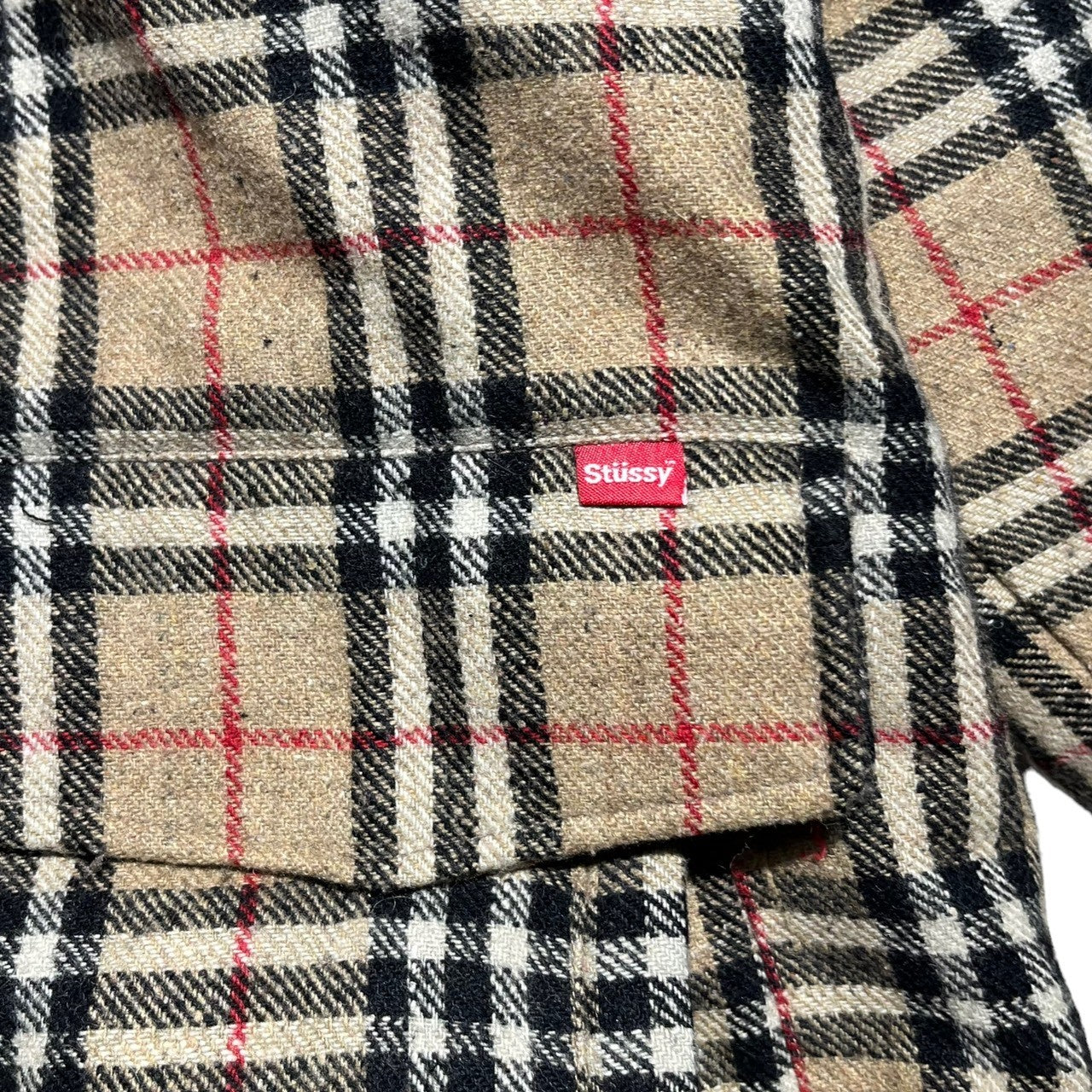 STUSSY(ステューシー) 90's ~ 00's burberry check padded jacket バーバリー チェック 中綿 ジャケット  XL ベージュ OLD ヴィンテージ 90年代～