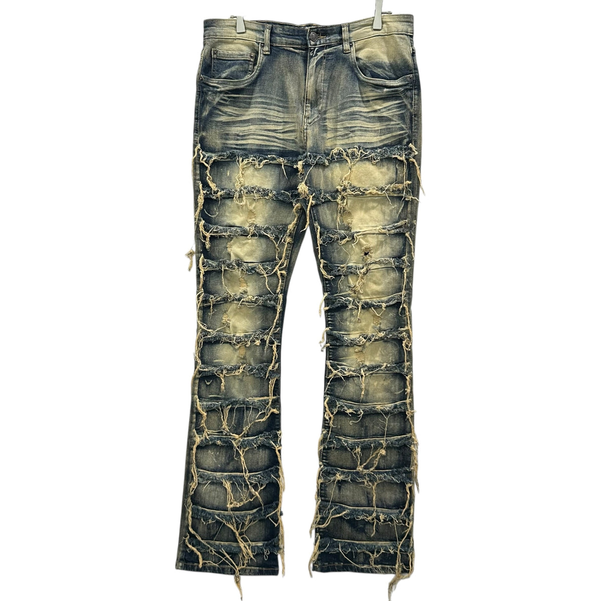 SPARK(スパーク) Distressed Flare Denim Pants ダメージ加工 フレア デニム パンツ 34×36 インディゴ