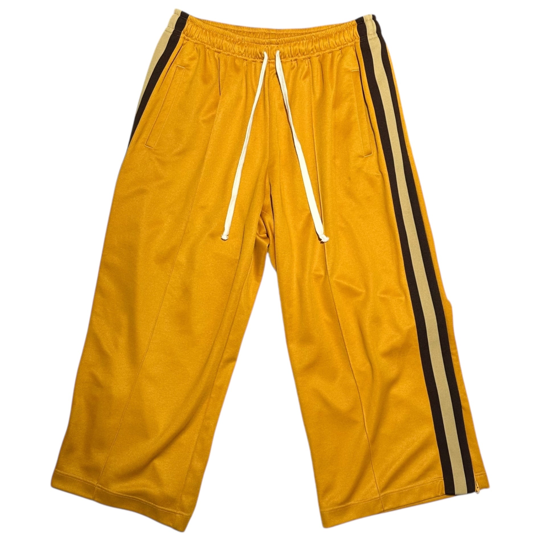 GUCCI(グッチ) Sideline Technical Jersey Jogging Pants  サイドライン テクニカル トラック パンツ 598716 M イエロー×ブラウン ジャージ クロップド  7分丈