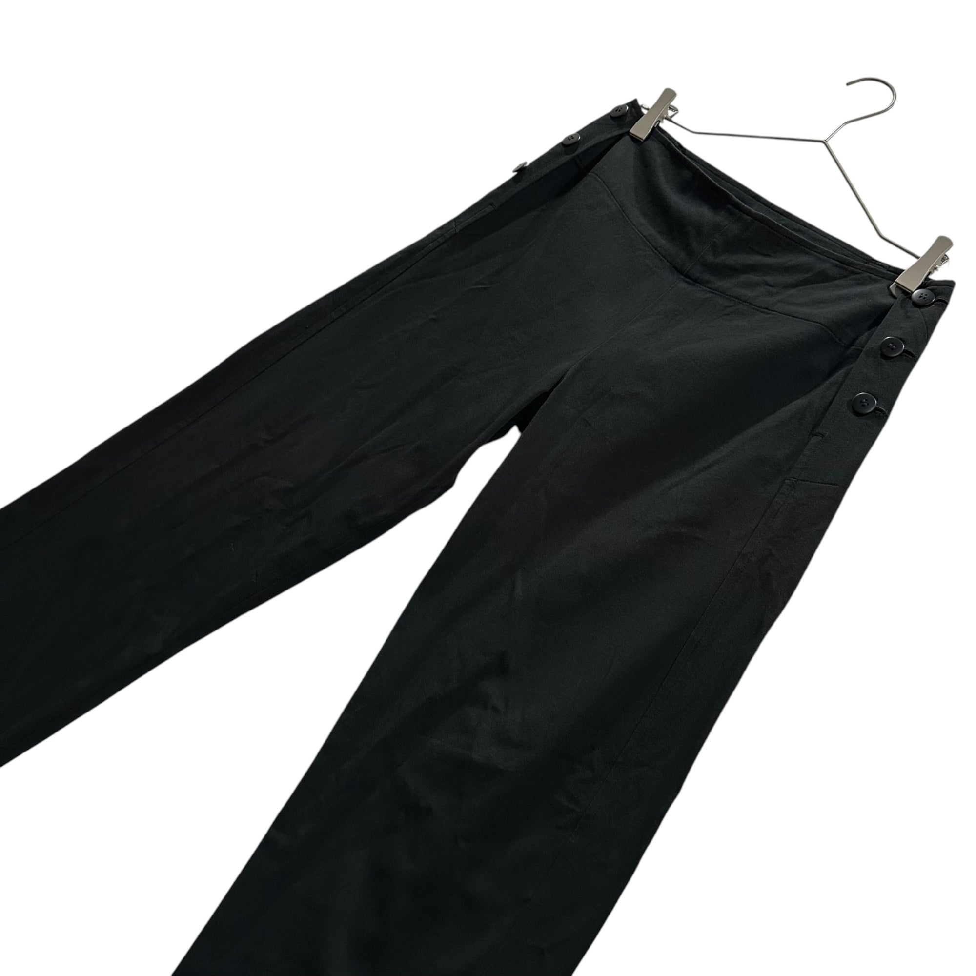 ISSEY MIYAKE(イッセイミヤケ) 2011SS Side-Button Stretch Pants サイドボタン ストレッチ パンツ スラックス IM11FF026 2(M) ブラック