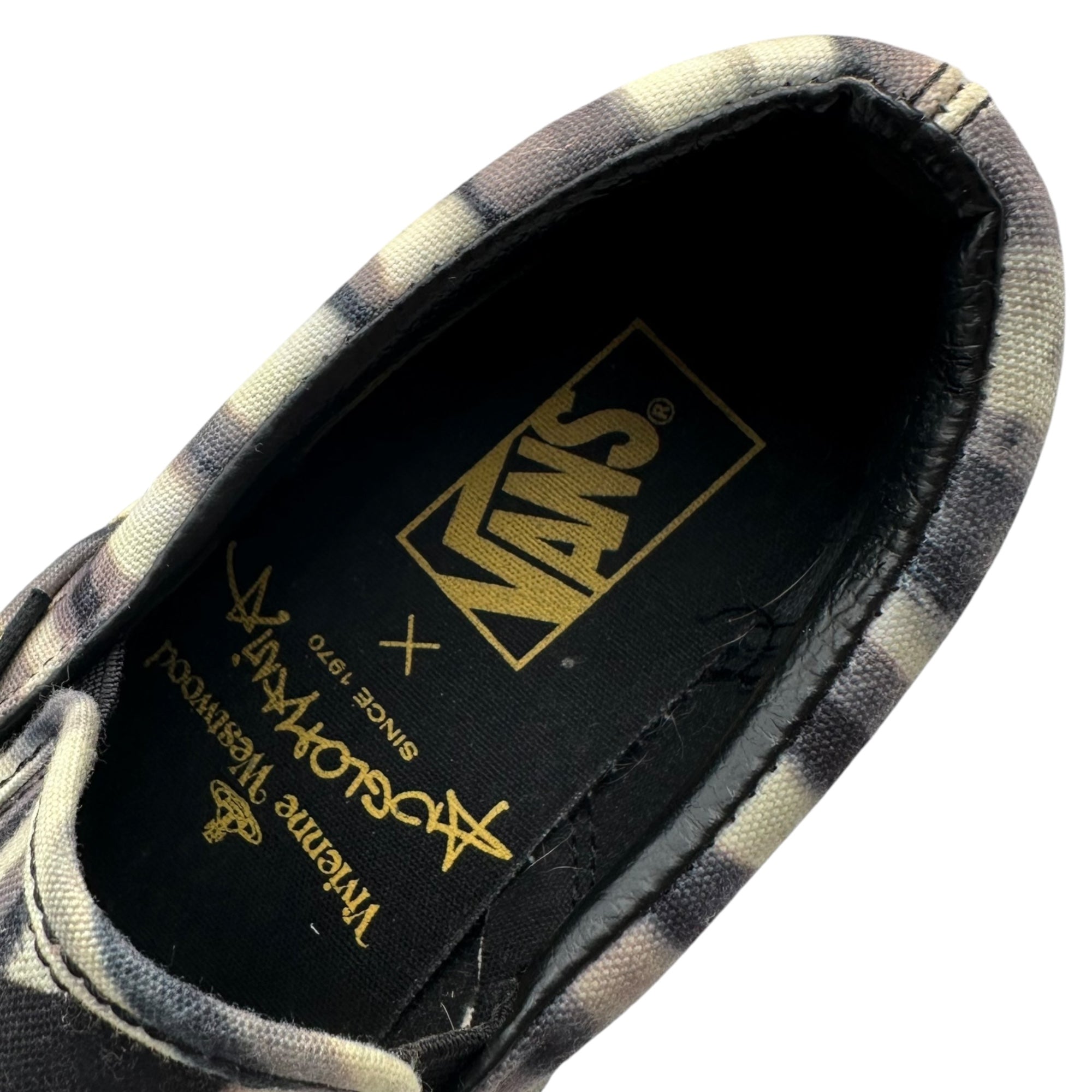 Vivienne Westwood ANGLOMANIA×VANS(ヴィヴィアンウエストウッドアングロマニア×バンズ) Anarchy Stripe Orb Logo Slip-on Shoes アナーキー ストライプ オーブロゴ スリッポン V98VIVIENNE 24cm ブラック×ホワイト