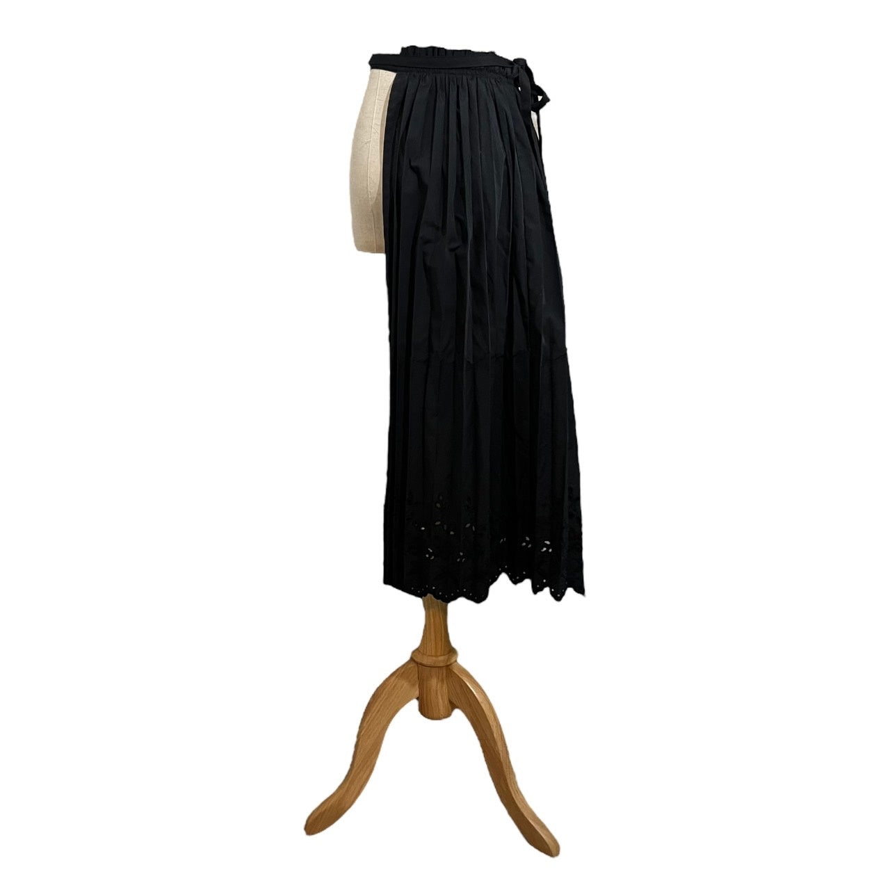 COMME des GARCONS(コムデギャルソン) 02SS Hem cutwork pleated long skirt 裾カットワーク プリーツ ロングスカート GE-S012 FREE ブラック AD2001