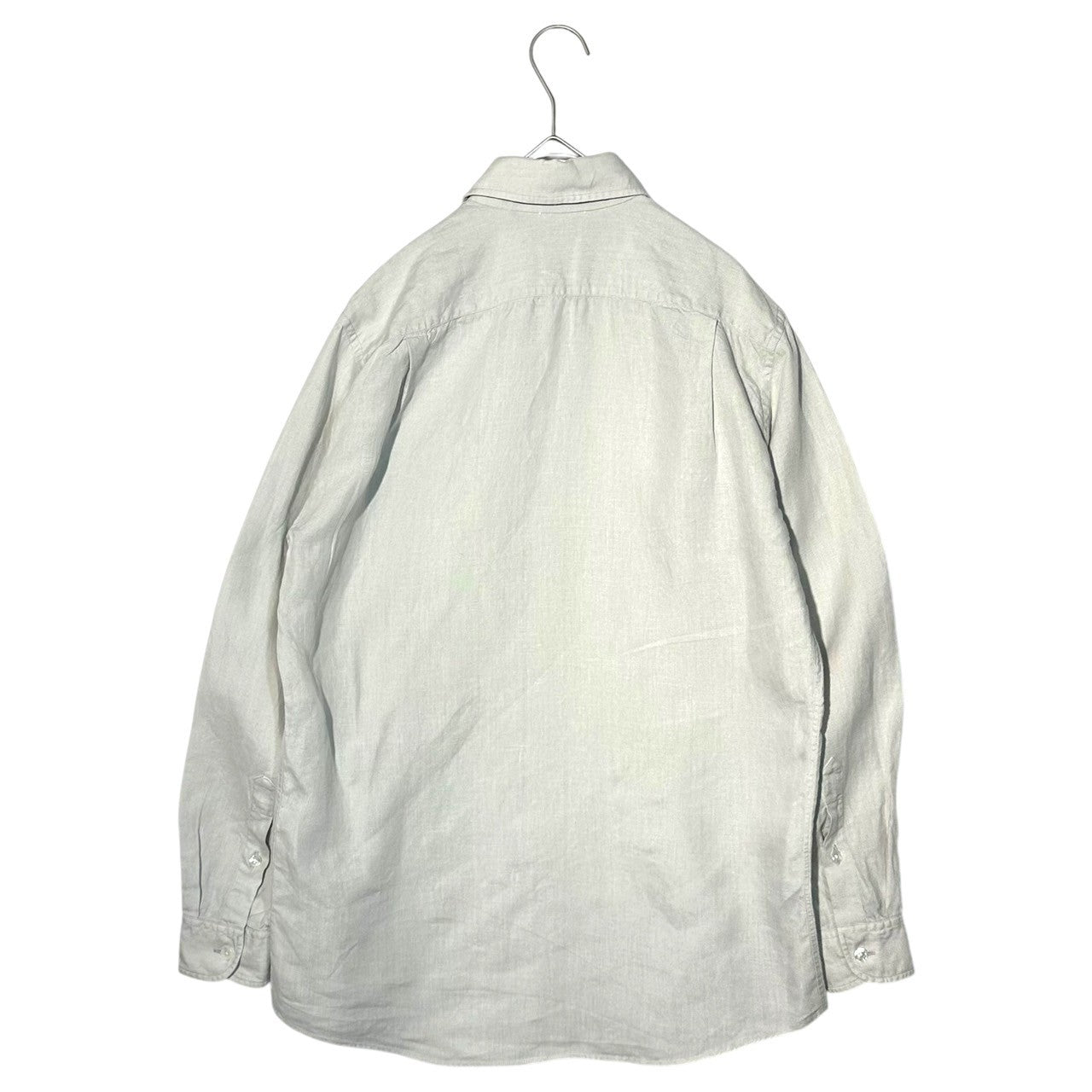 HERMES(エルメス) By Margiela Basic L/S Linen Shirt マルジェラ期 ベーシック 長袖 リネン シャツ 38(M程度)※メンズ着用可 ライトグレー アーカイブ エルメスジャポン
