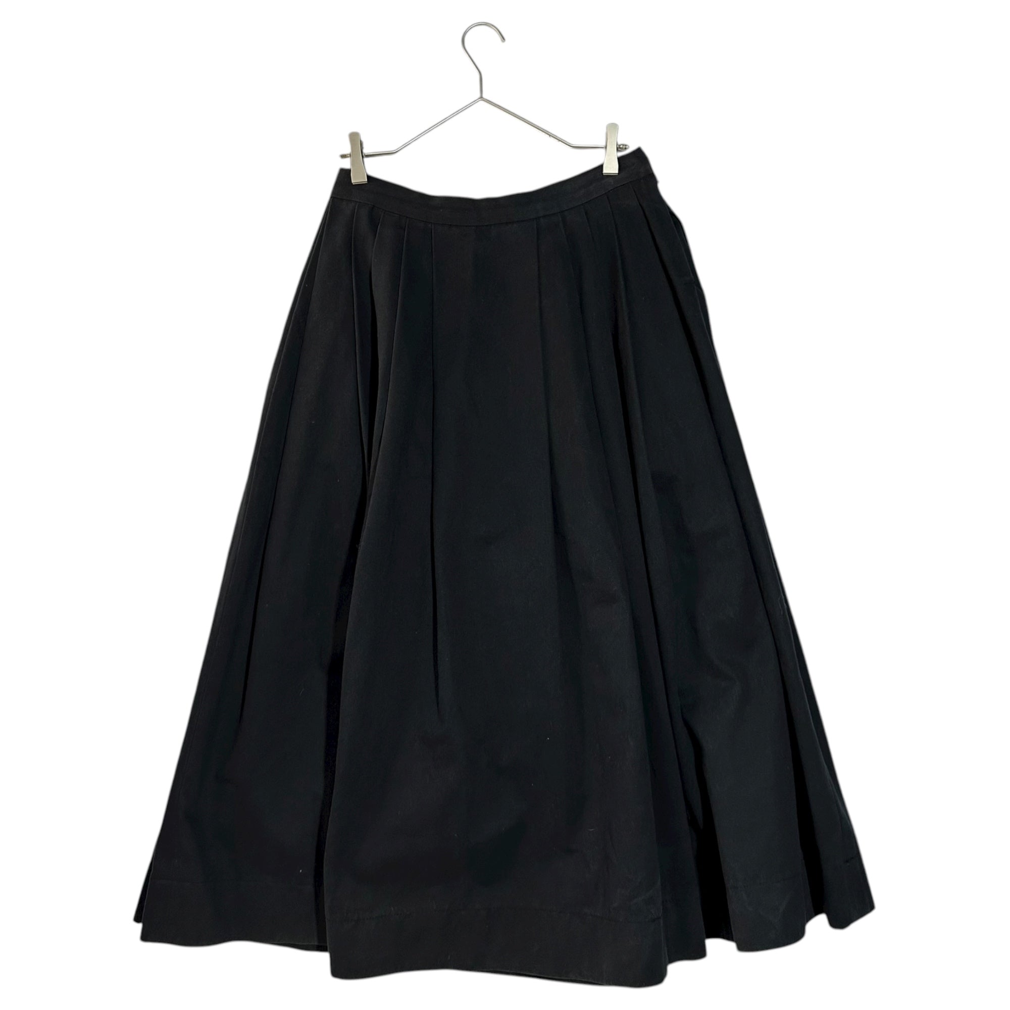 Euro vintage(ヨーロッパヴィンテージ) thick cotton black long skirt コットンの肉厚地なクラシカルロングスカート 表記無し(M~L程度) ブラック