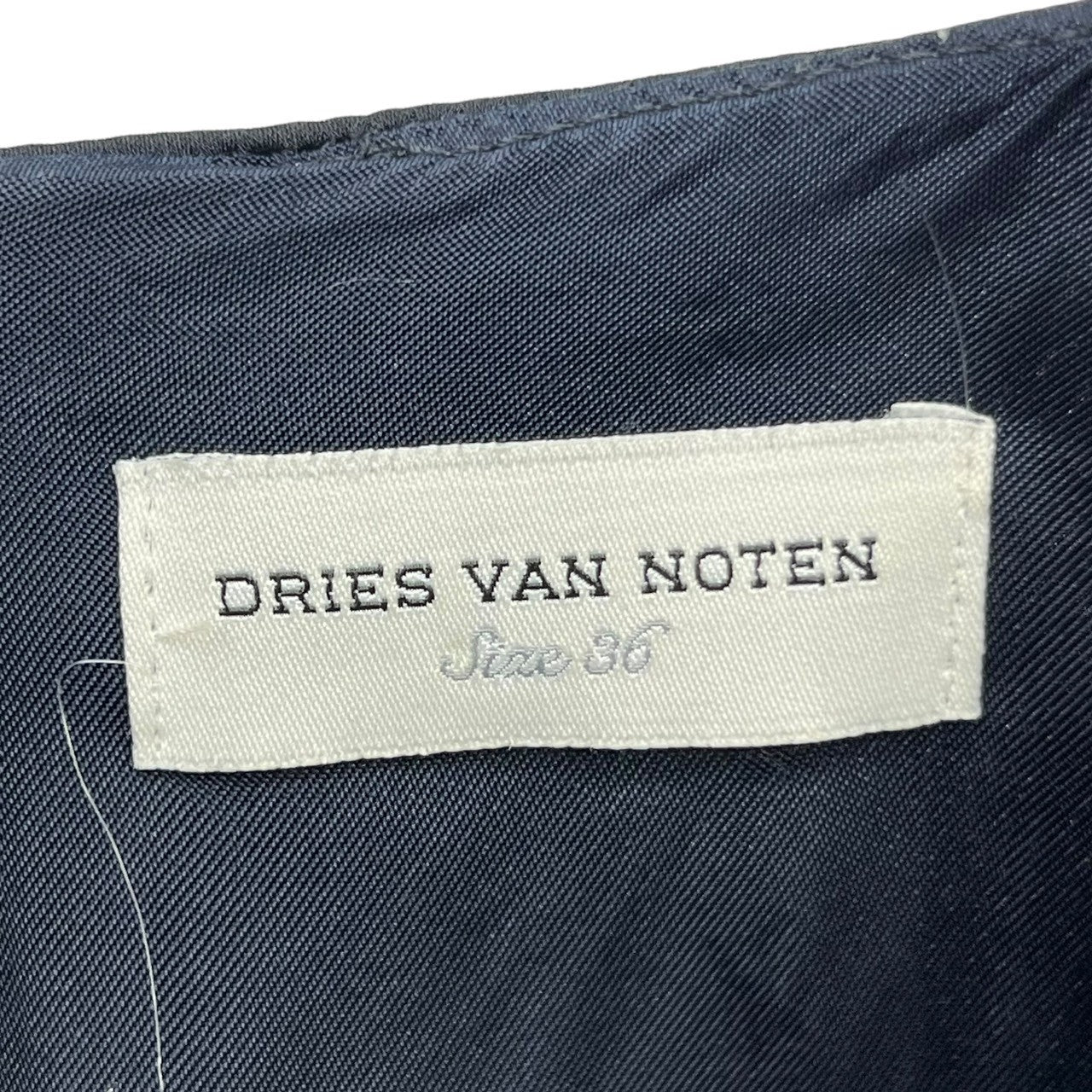 DRIES VAN NOTEN(ドリスヴァンノッテン) Pleated switching sleeveless dress プリーツ 切替 ノースリーブ ワンピース 36(S) ブラック