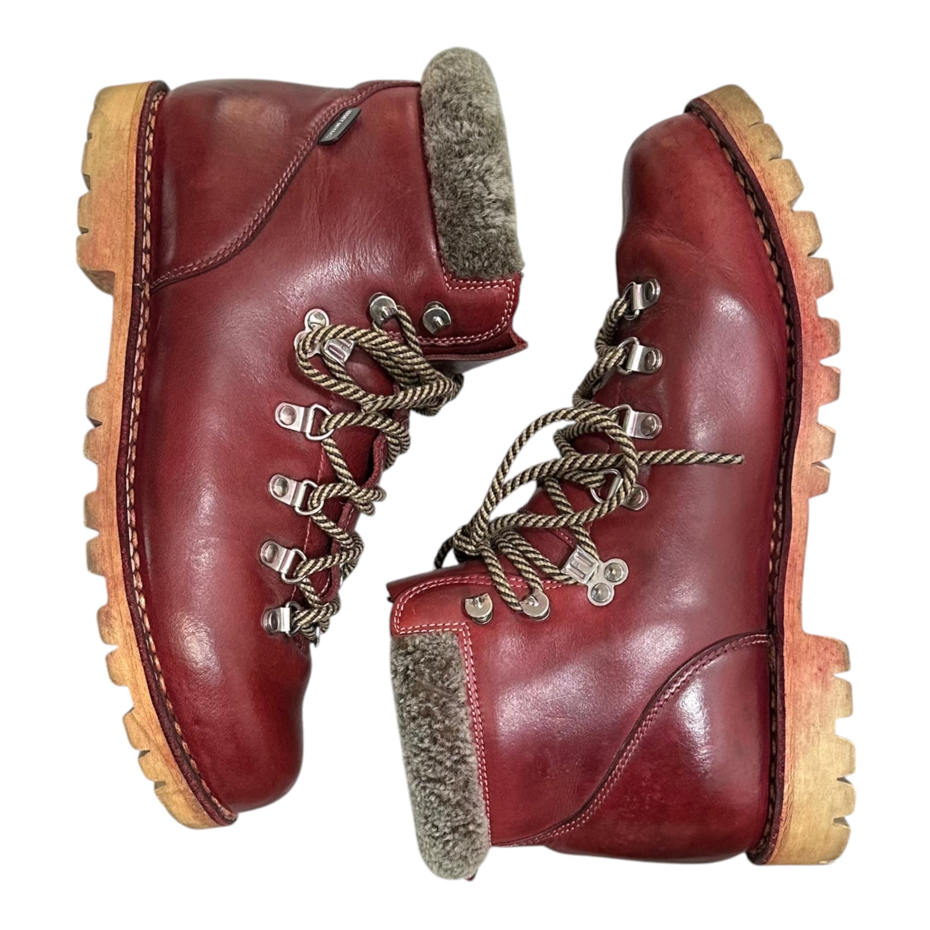 ISSEY MIAYAKE × Paraboot(イッセイミヤケ × パラブーツ) Mouton Boa Mountain Boots ムートン ボア マウンテン ブーツ ME13-AJ004-24 120206 27cm バーガンディ フランス製