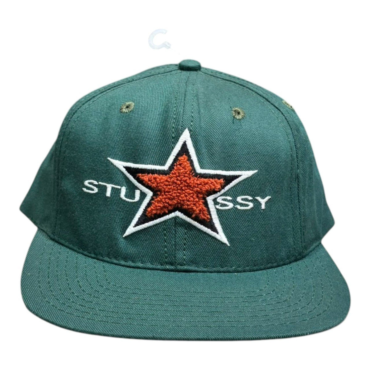 STUSSY(ステューシー) 1990's USA made  "STAR" CAP スター ロゴ スナップバック キャップ グリーン 90年代 OLD 白タグ デッドストック