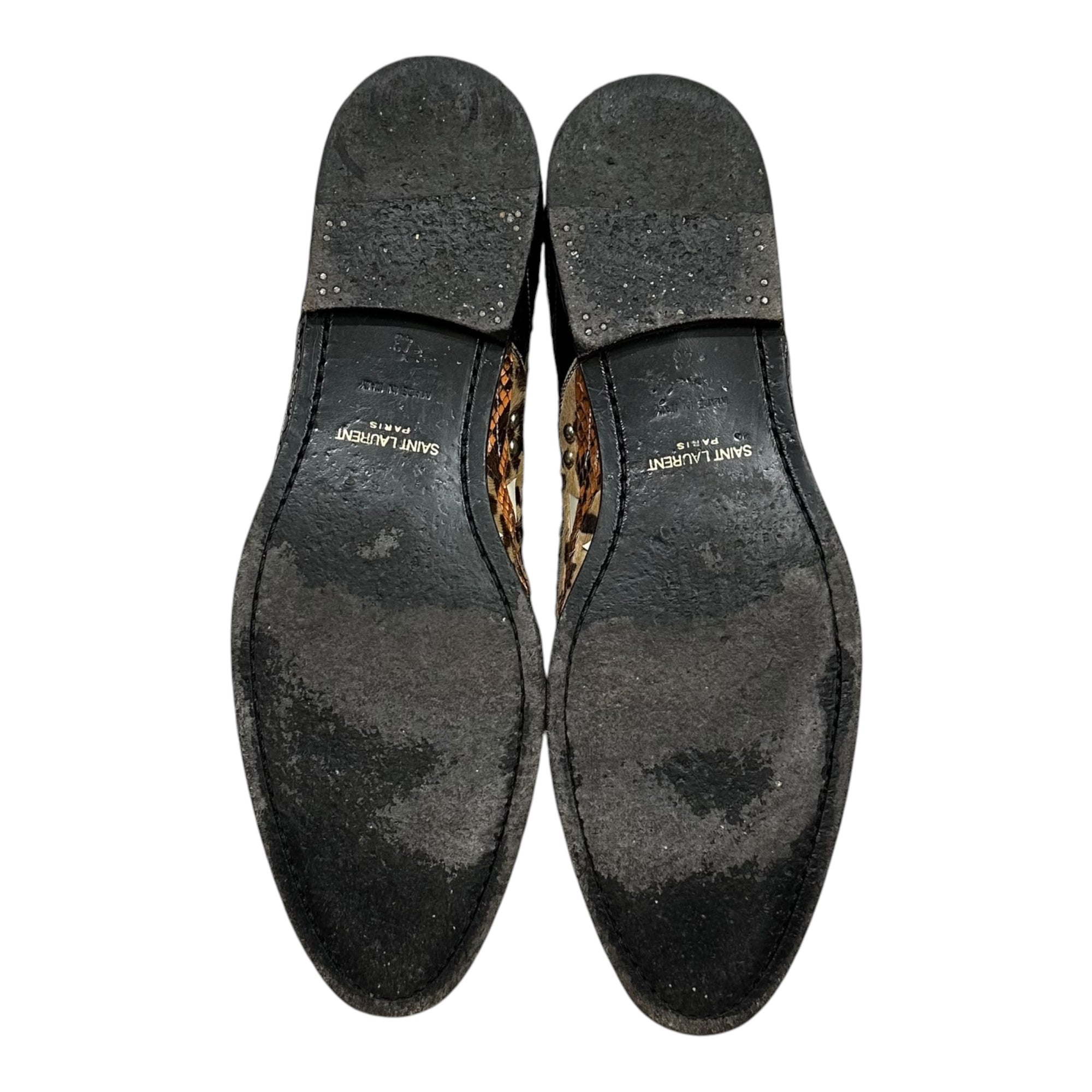SAINT LAURENT PARIS(サンローランパリ) 2016AW By Hedi Slimane Python Patch Leather Dress Shoes パイソン 音符 パッチ レザー オックスフォード シューズ 485152 43(約27.5cm〜28.0cm) ブラック エディ期 ダービー