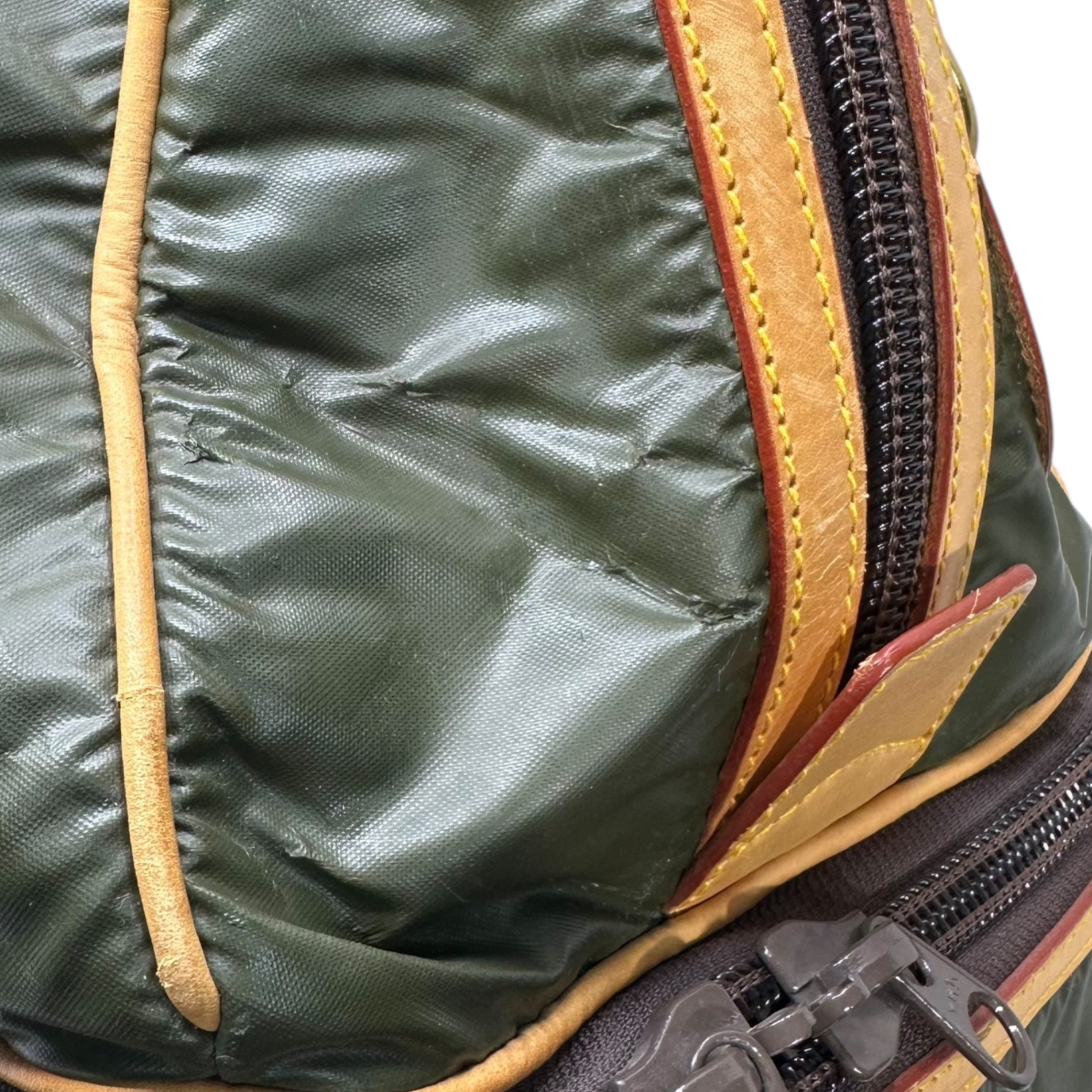 HUNTING WORLD(ハンティングワールド) 2WAY Batchu Cross Boston Bag 2WAY バチュークロス ゴルフ ボストン バッグ オリーブ×ベージュ レザー ショルダー