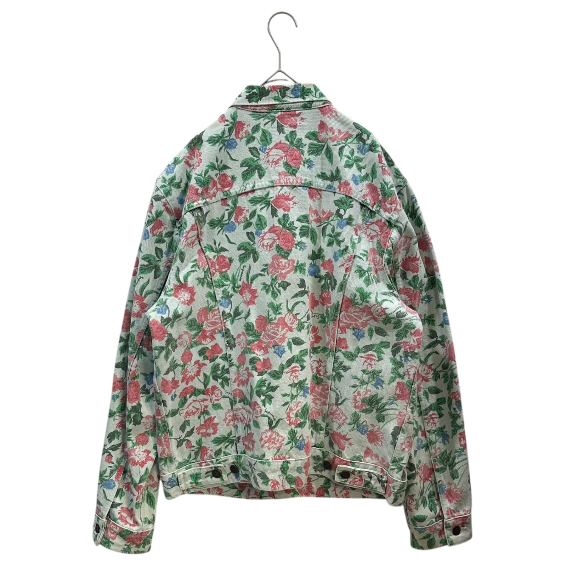 Supreme × Levi's(シュプリーム × リーバイス) 16SS Roses Trucker Jacket ローズ デニムトラッカージャケット PC9-24860-0003 L ライトインディゴ×ピンク×グリーン