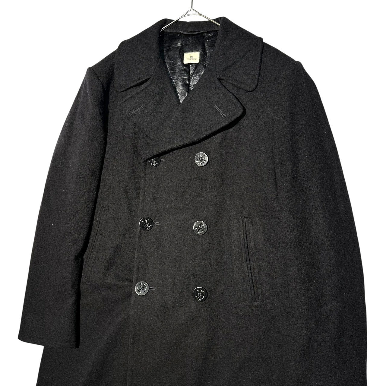 US NAVY(アメリカ海軍) 80's DSCP P coat メルトン ウール Pコート 8405-01-154-5790 40 L ブラック