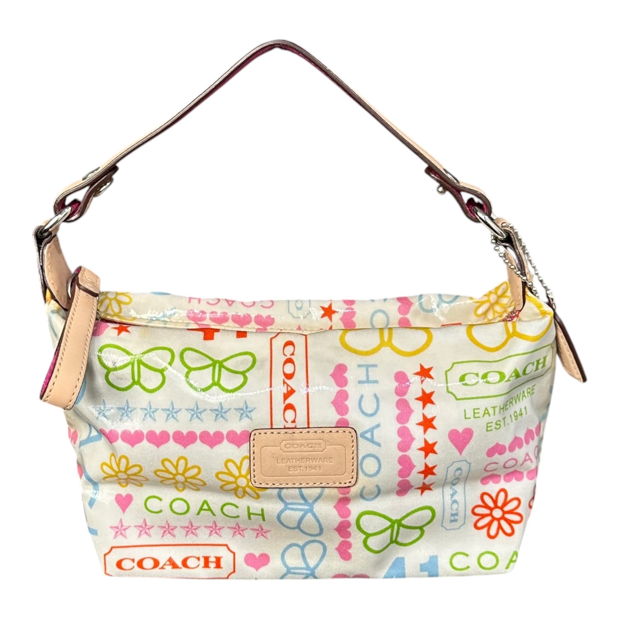 COACH(コーチ) All-Over Print Vanity Pouch 総柄 バニティ ポーチ マルチカラー エナメル
