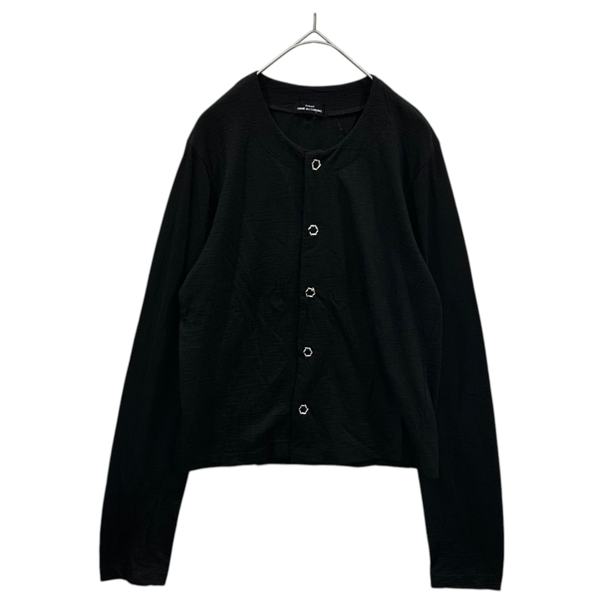 tricot COMME des GARCONS(トリココムデギャルソン) 1994SS Stitch-Work Snap-Button Wool Cardigan ステッチ ワーク スナップ ボタン ウール カーディガン TT-040750 FREE ブラック AD1993 90s アーカイブ