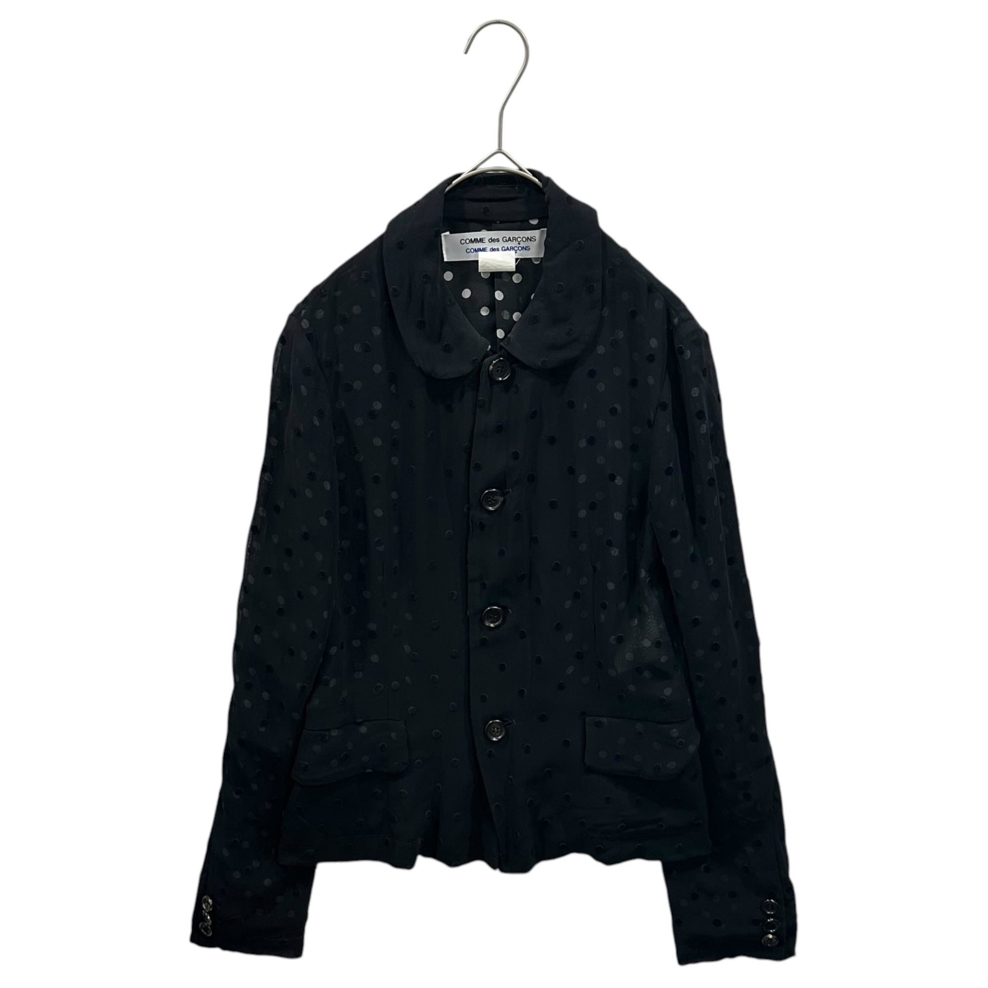 COMME des GARCONS COMME des GARCONS(コムデギャルソンコムデギャルソン) Inside-Out Sheer Polka Dot Jacket インサイドアウト シアー ドット ジャケット W11J003 SS ブラック×ホワイト フランス製 レーヨン