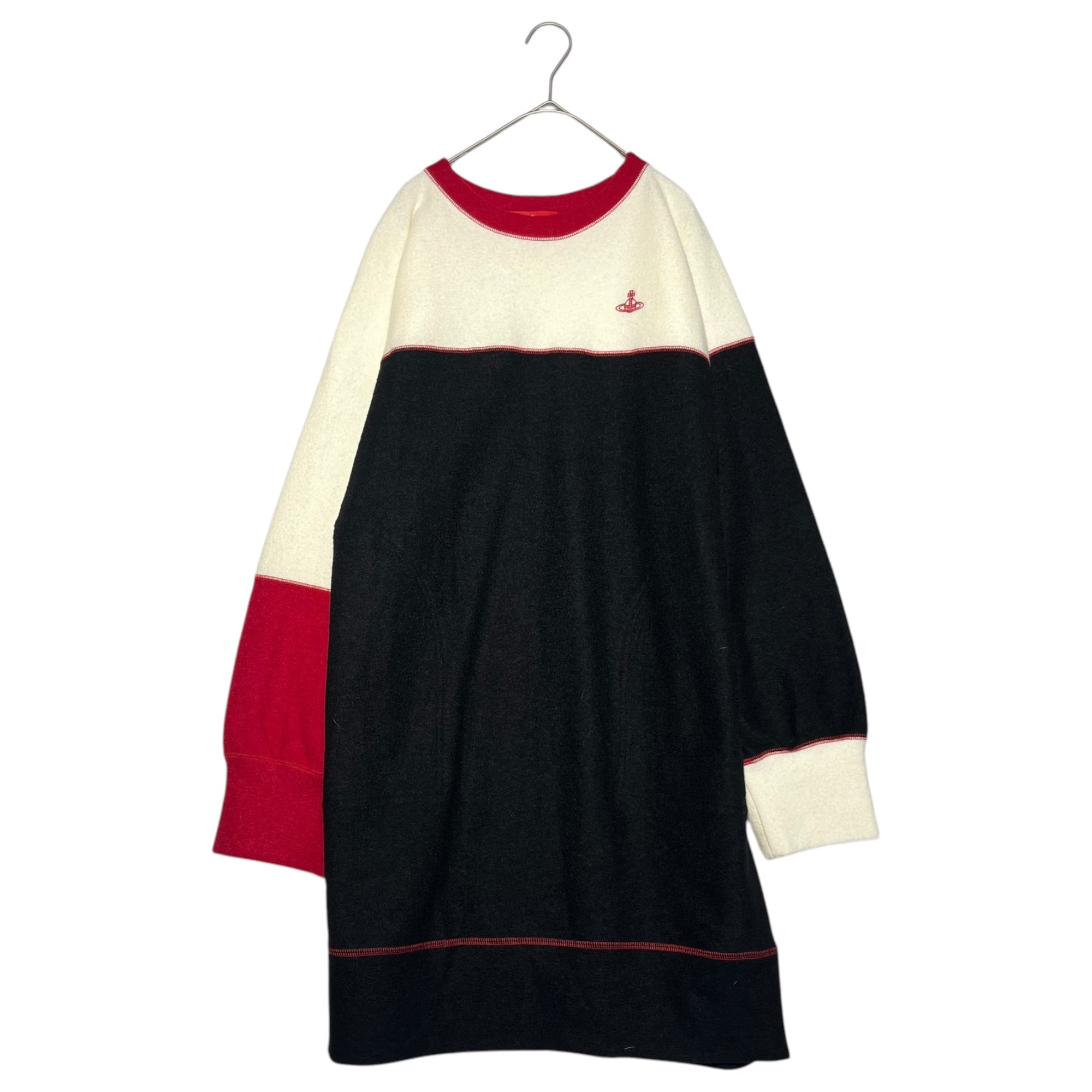 Vivienne Westwood RED LABEL(ヴィヴィアンウエストウッドレッドレーベル) Compressed wool chest one-point orb dress 圧縮ウール 胸ワンポイントオーブ ワンピース 16-12-512027 00(FREE) レッド