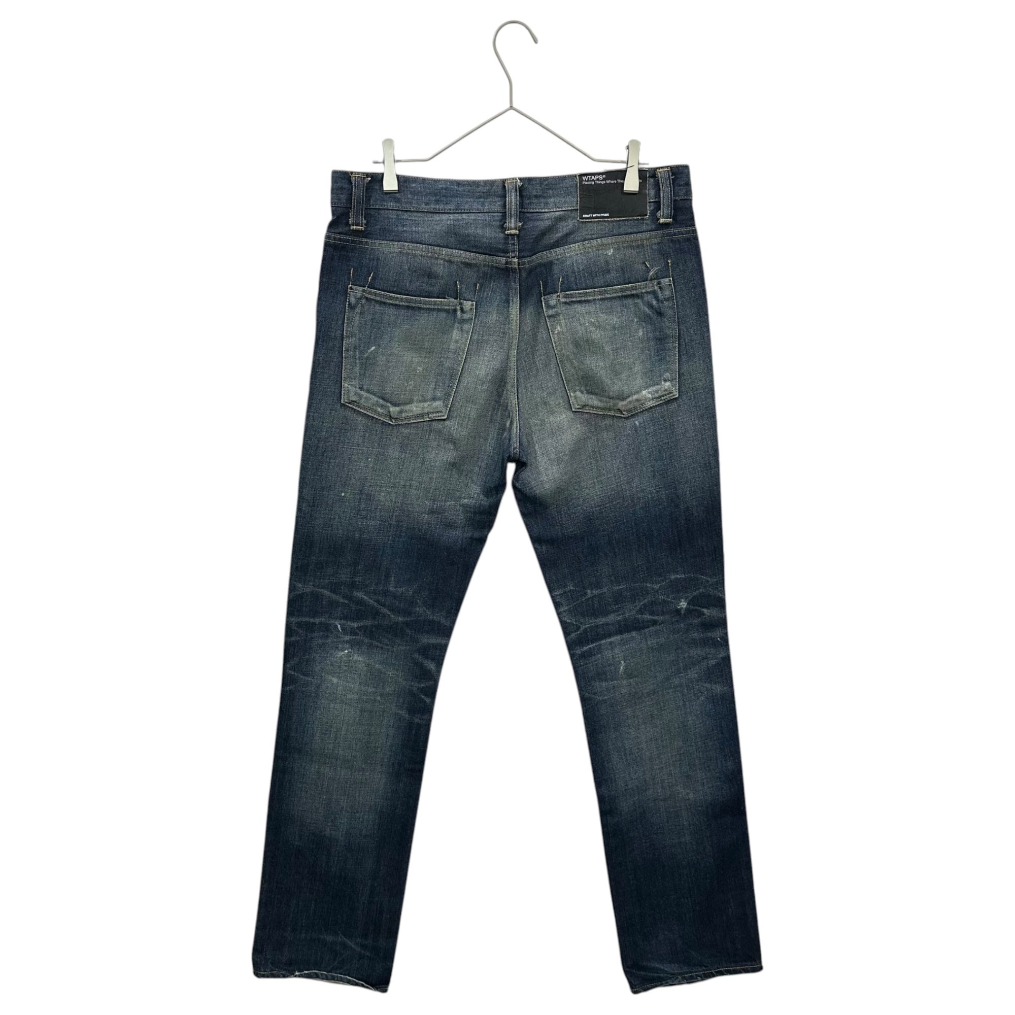 WTAPS(ダブルタップス) 11AW BLUES SKINNY TROUSERS COTTON DENIM TRASH ブルース スキニー パンツ コットン デニム トラッシュ 112GWDT-PTM07 M インディゴ ペンキ ヴィンテージ加工