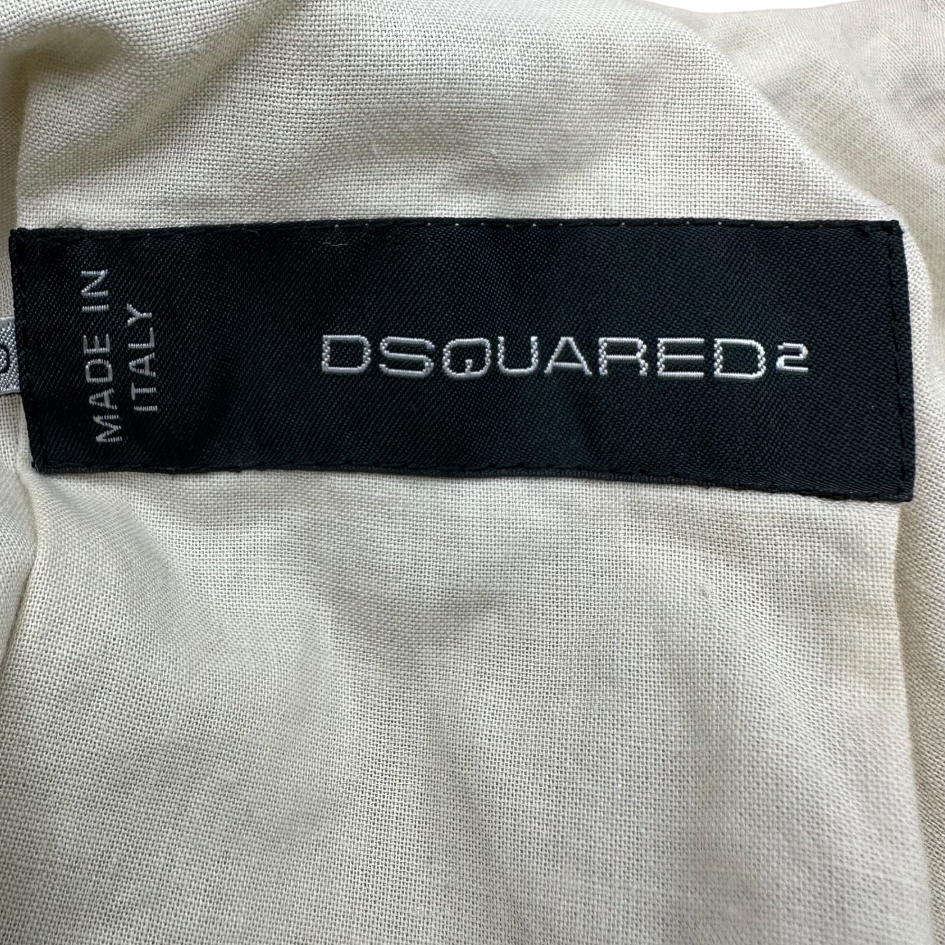 DSQUARED2(ディースクエアード) Polyurethane coated flap pocket design jacket ポリウレタン コーティング フラップポケット デザイン ジャケット 372026391 40(L程度) ベージュ×ホワイト×ブルー