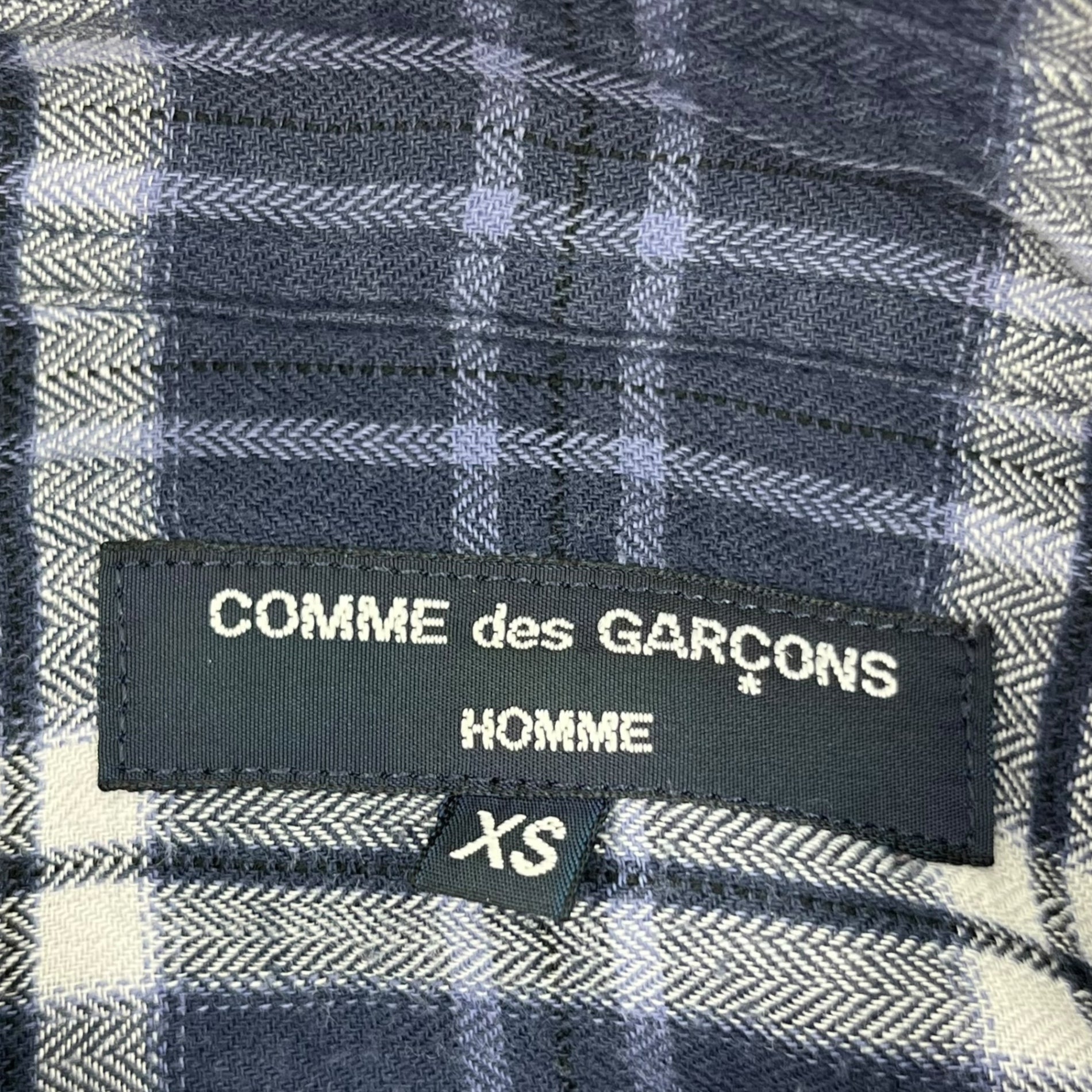 COMME des GARCONS HOMME(コムデギャルソンオム) 10SS Check switching long sleeve shirt チェック切替 長袖 シャツ HE-B125 XS ネイビー×ブルー AD2009