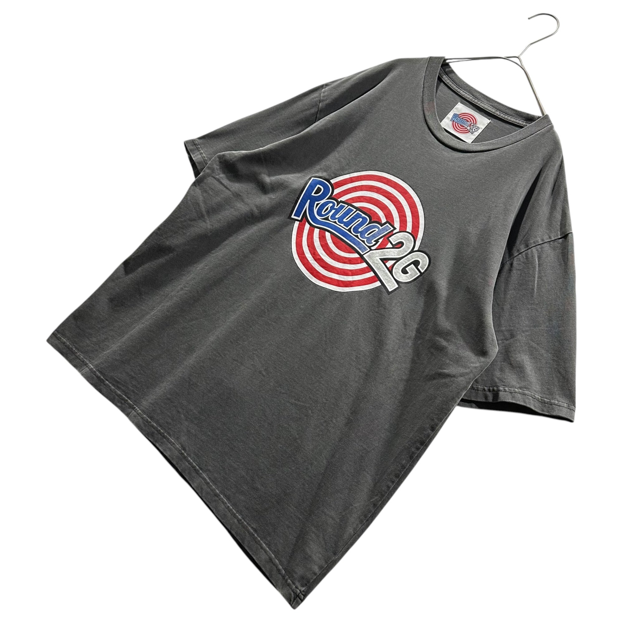 ROUND TWO×2G (ラウンドツー×2G) 2021SS LOGO TEE ロゴ 半袖 Tシャツ 212-75240 M グレー×レッド×ブルー ショーンウェザースプーン デザイン