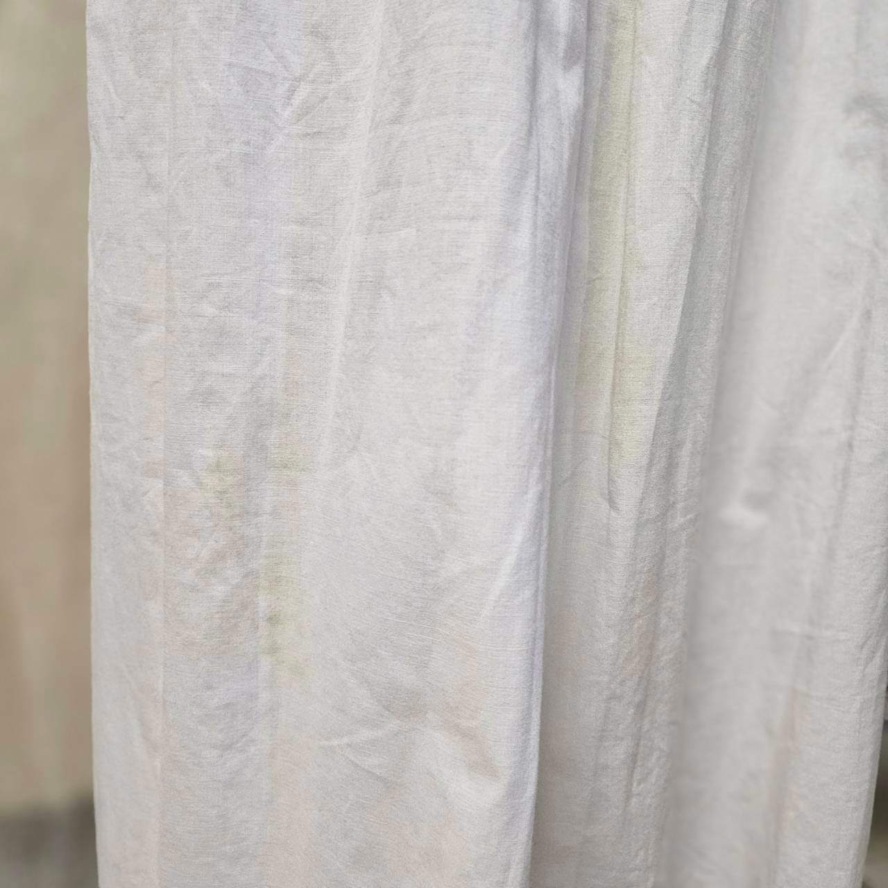 Euro Vintage(ヨーロッパヴィンテージ) Meduse_10'~20's french cotton flower embroidery short sleeve long dress /フレンチコットン花刺繍半袖ロングワンピース 表記なし(Mサイズ程度) ホワイト