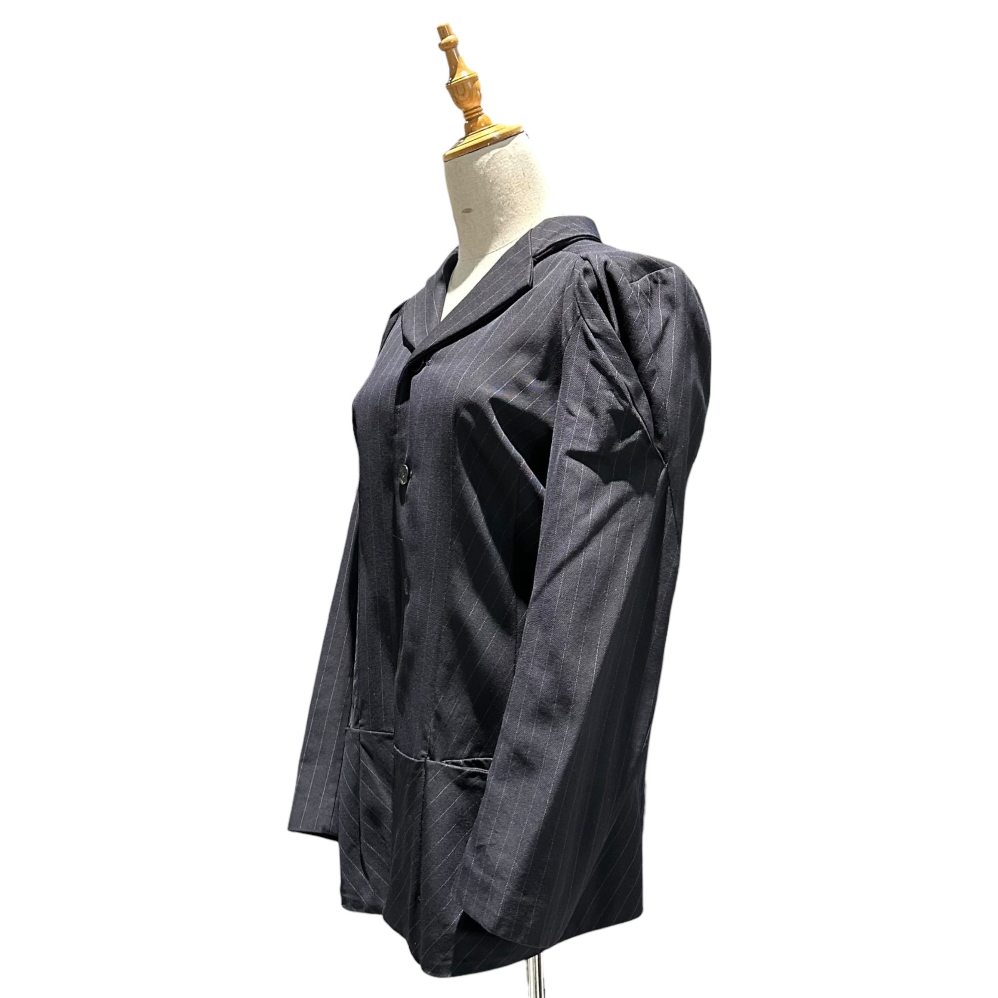 COMME des GARCONS(コムデギャルソン) 92aw  Modified striped 3B tailored jacket 変形 ストライプ 3B テーラードジャケット GJ-11007M M ダークネイビー AD1992