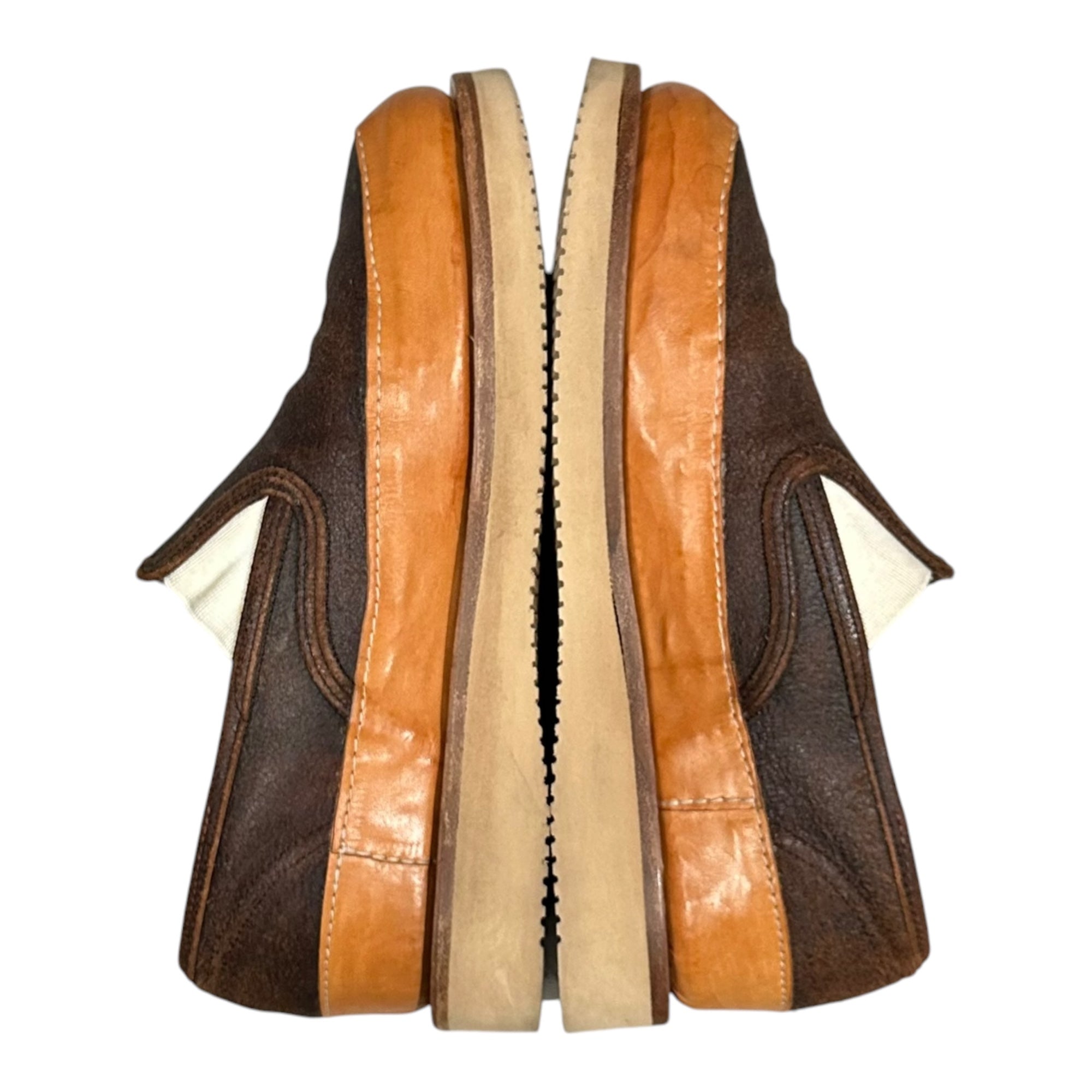 COMME des GARCONS JUNYA WATANABE MAN(コムデギャルソンジュンヤワタナベマン) Vibram sole Cracked Leather Slip-Ons クラック レザー スリッポン 表記無(27cm程度) ブラウン