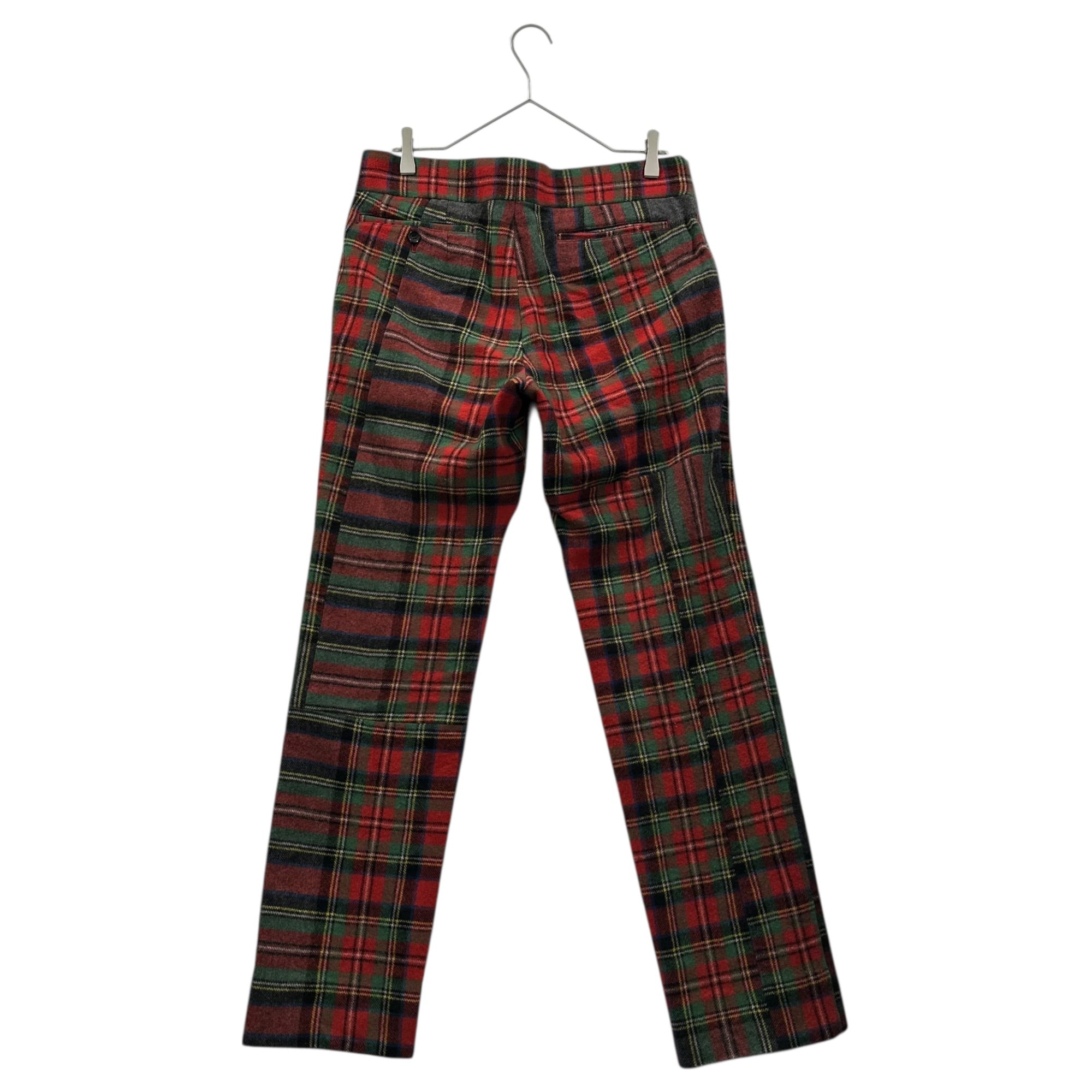 COMME des GARCONS(コムデギャルソン) 03AW Wool tartan check trousers ウール タータンチェック パンツ GK-P035 L レッド AD2003 男性着用可能