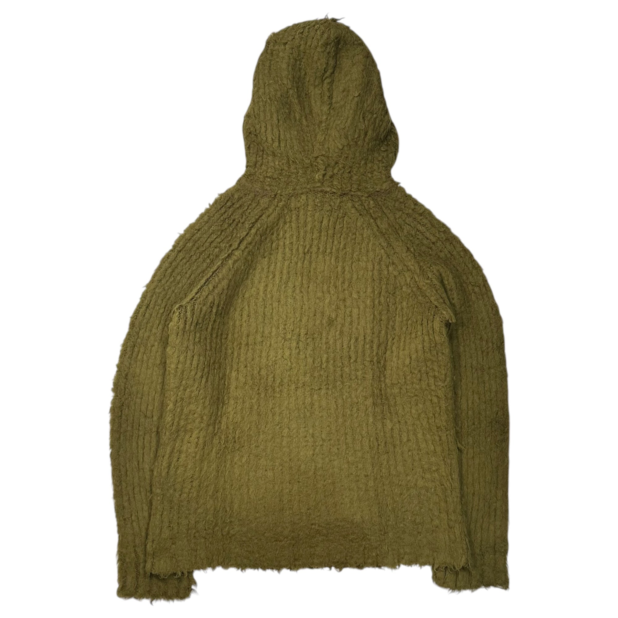 Acne Studios(アクネストゥディオズ) Brushed Wool-Blend Shaggy Ribbed Pullover Hoodie ブラッシュド ウール混 シャギー リブ プルオーバー パーカー FN-WN-KNIT000482 M カーキ