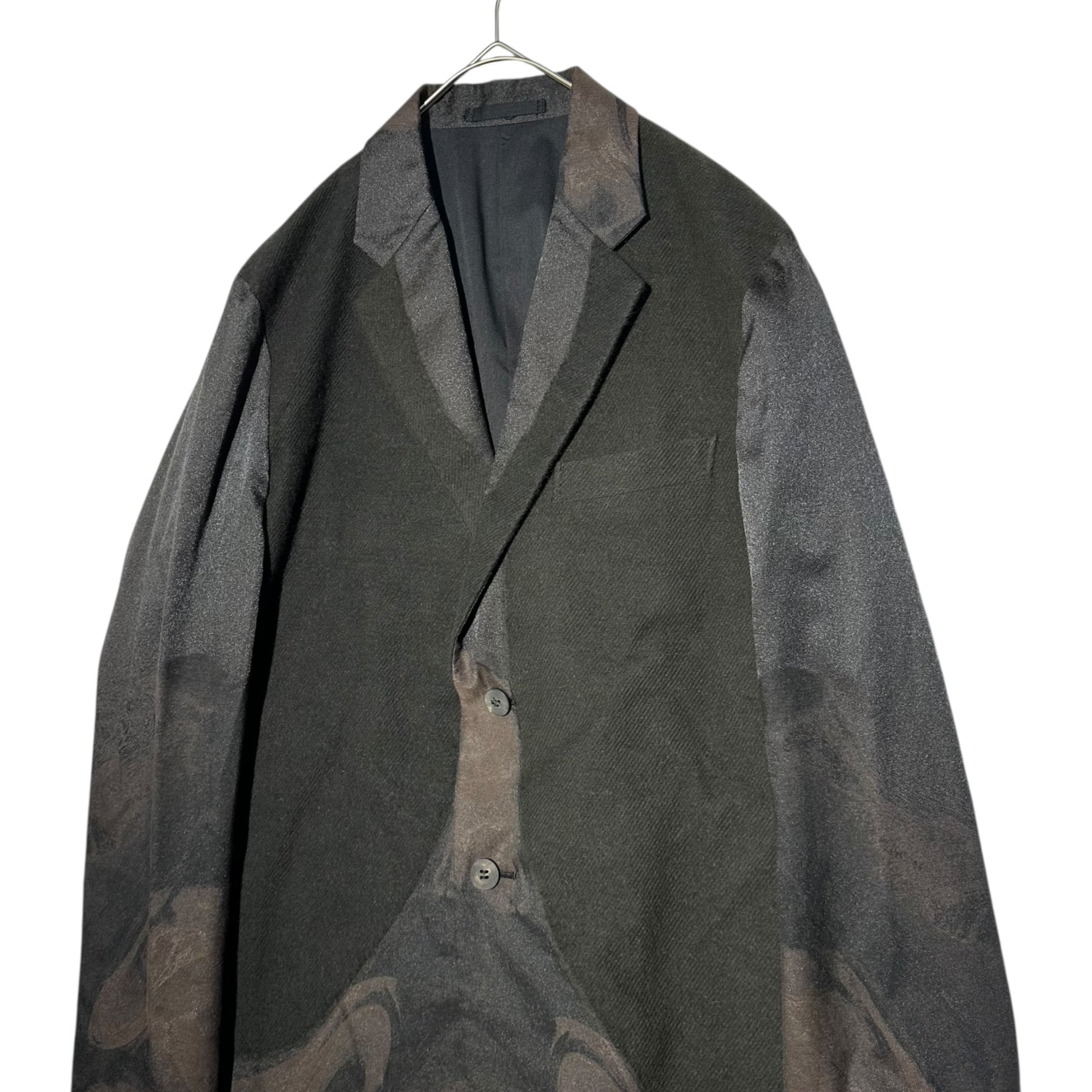 ISSEY MIYAKE(イッセイミヤケ) A-POC Geometric Pattern Mixed-Material Panel Jacket エーポック 幾何学模様 異素材 切替 ジャケット ME03FD147 2(M程度) ブラック×ブラウン ウィメンズライン メンズサイズ