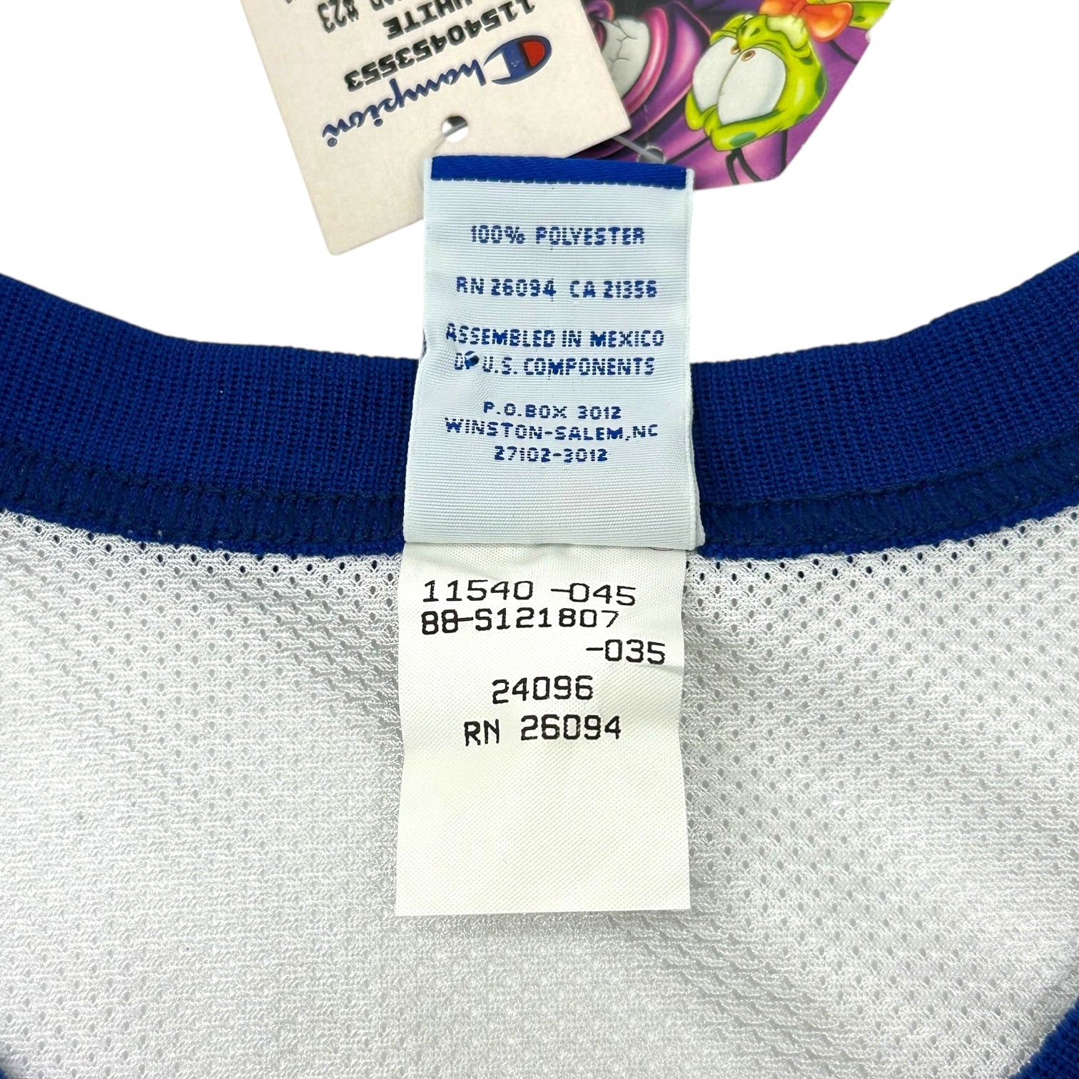 Champion(チャンピオン) 1996 ”SPACE JAM” JORDAN 23 GAME SHIRT スペース ジャム ジョーダン ゲーム シャツ L ホワイト×ブルー WARNER BROS 90's 90年代 ヴィンテージ タンクトップ