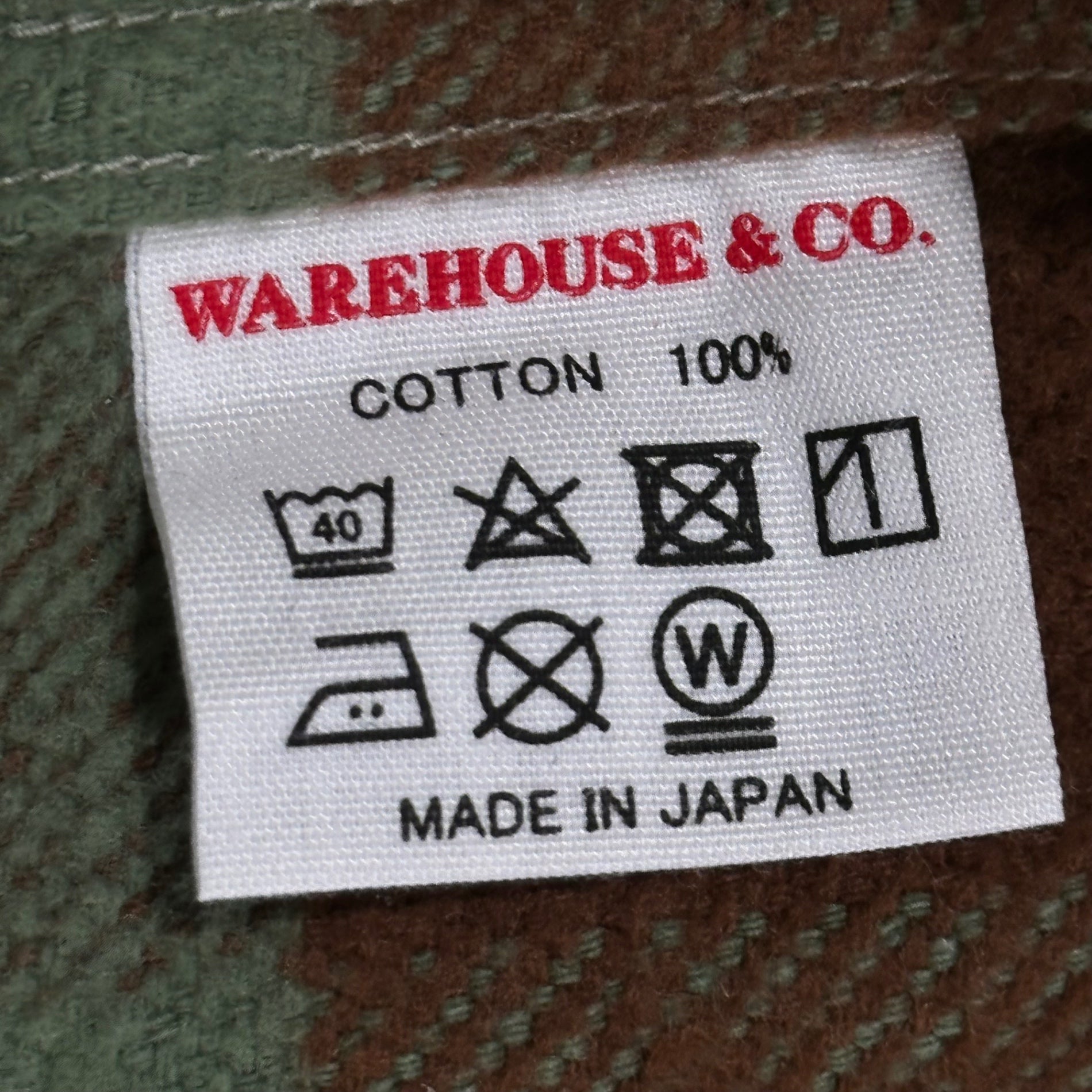 WAREHOUSE(ウエアハウス) Cotton Flannel Shirt - Buffalo Check コットン フランネル シャツ - バッファロー チェック 15-15 1/2(M程度) グリーン×ブラウン