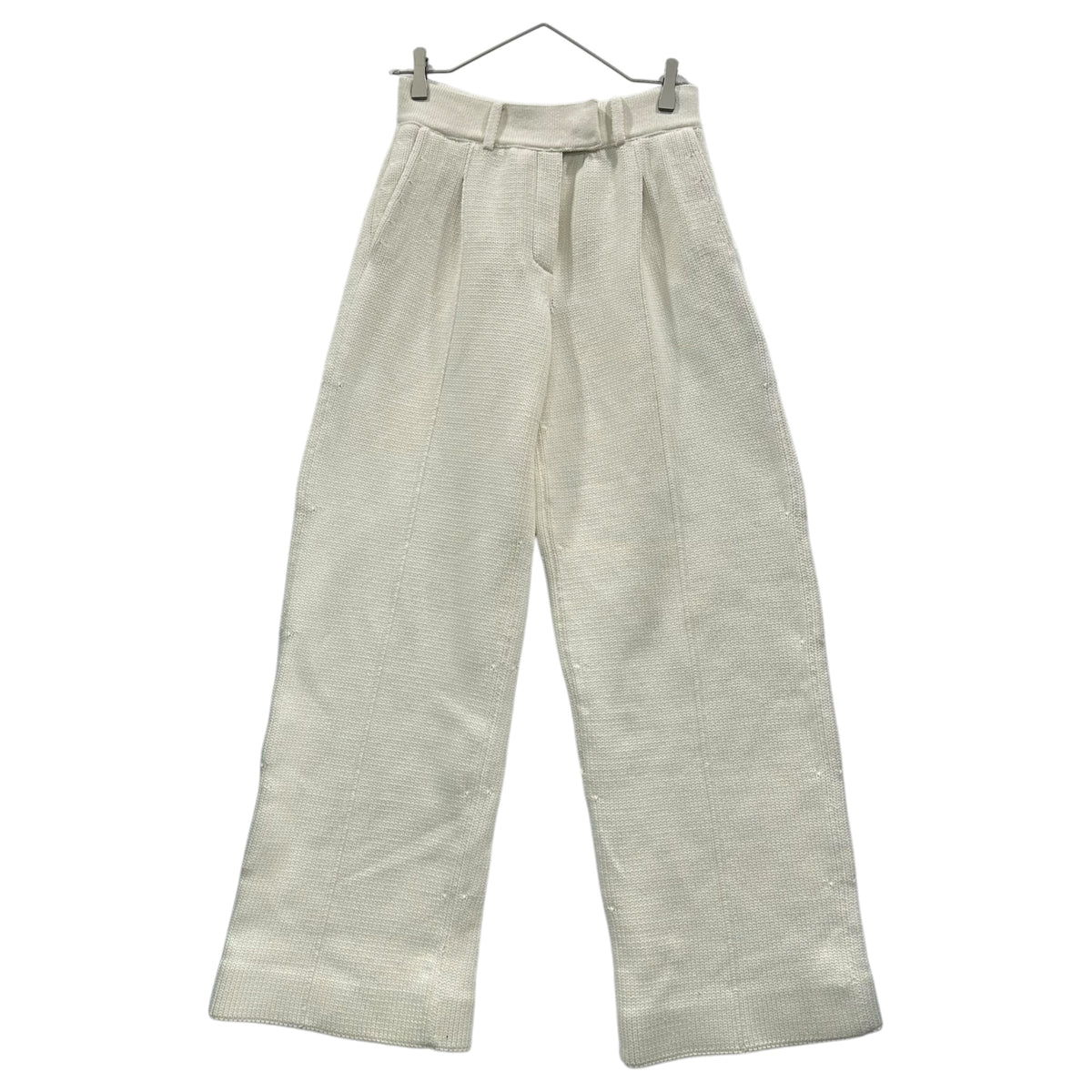FENDI(フェンディ) 2021SS Fake-Pocket Short-Length Knit & Knit Pants Set-Up フェイク ポケット ショート レングス ニット ニット パンツ セット アップ 12CPF-20-2494 12CPF-20-2495 38 オフホワイト