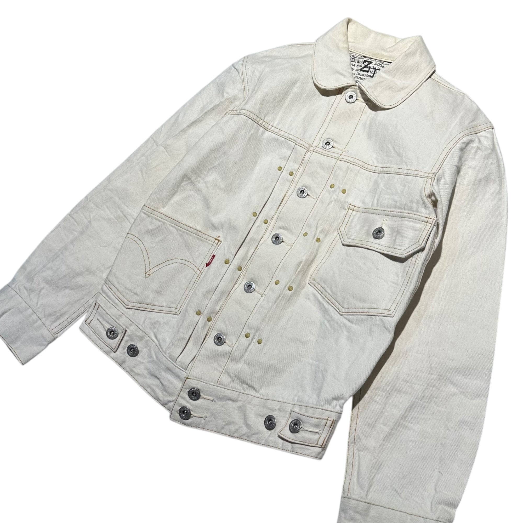 Levi's® Lefty Jean by Takahiro Kuraishi(リーバイス レフティージーン)  Left-handed denim jacket レフト ハンド デニム ジャケット S アイボリー
