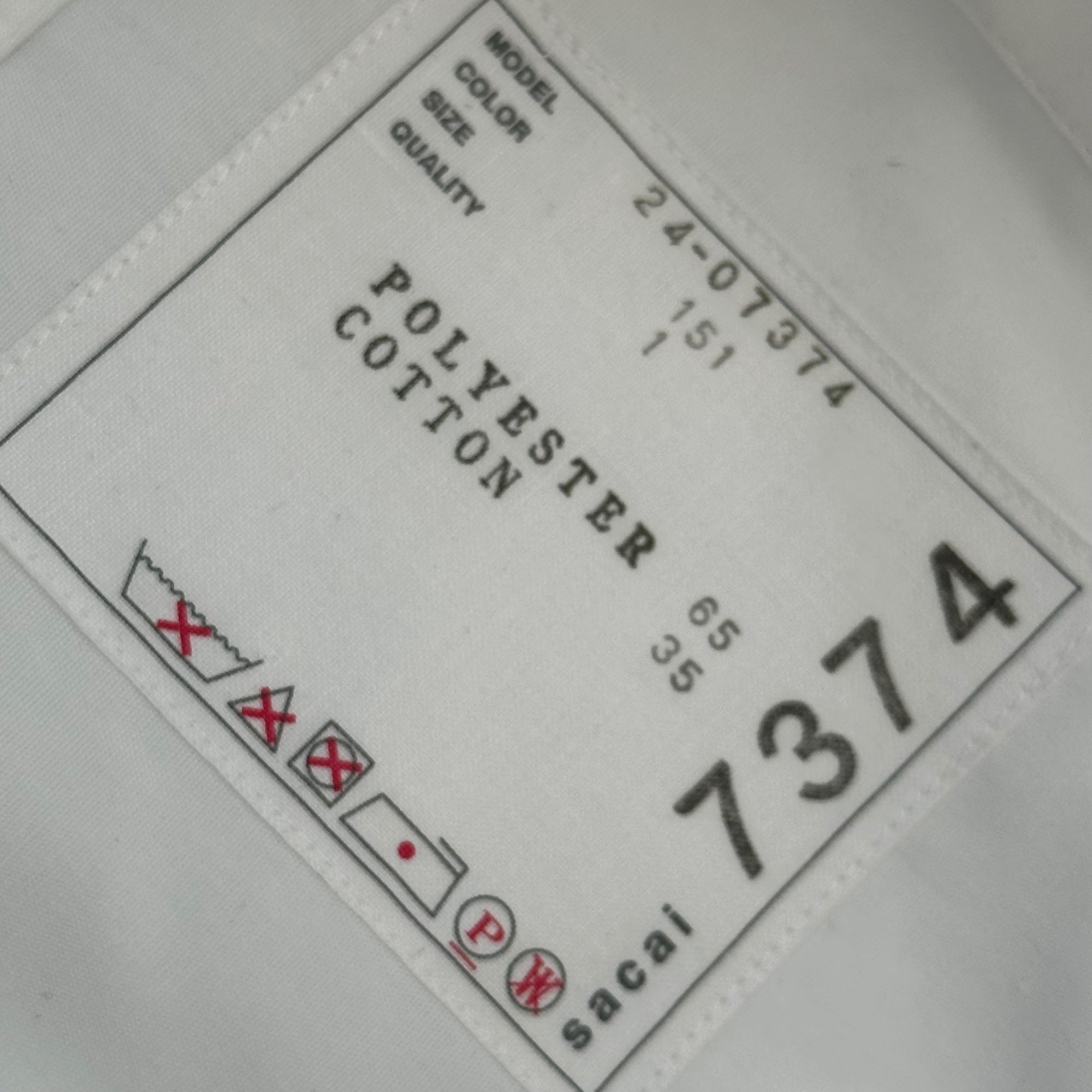 sacai(サカイ) 2024SS Cotton Poplin Shirt コットン ポプリン シャツ 24-07374 1 ホワイト アシンメトリー ドッキング