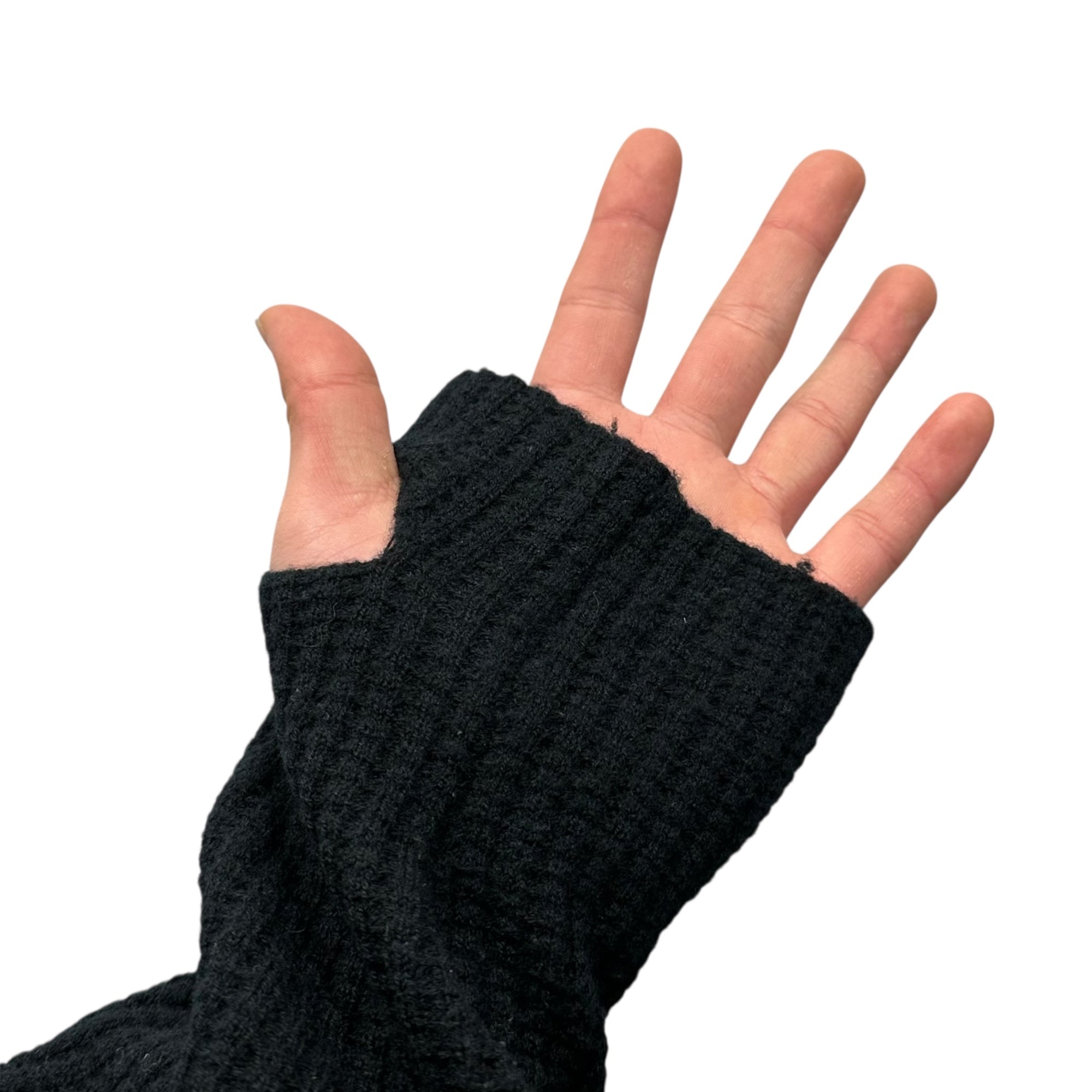 WTAPS(ダブルタップス) 22AW WAFFLE 01 SWEATER/WOOL サムホール ワッフル ウール ニット 202MADT-KNM02 01 ブラック