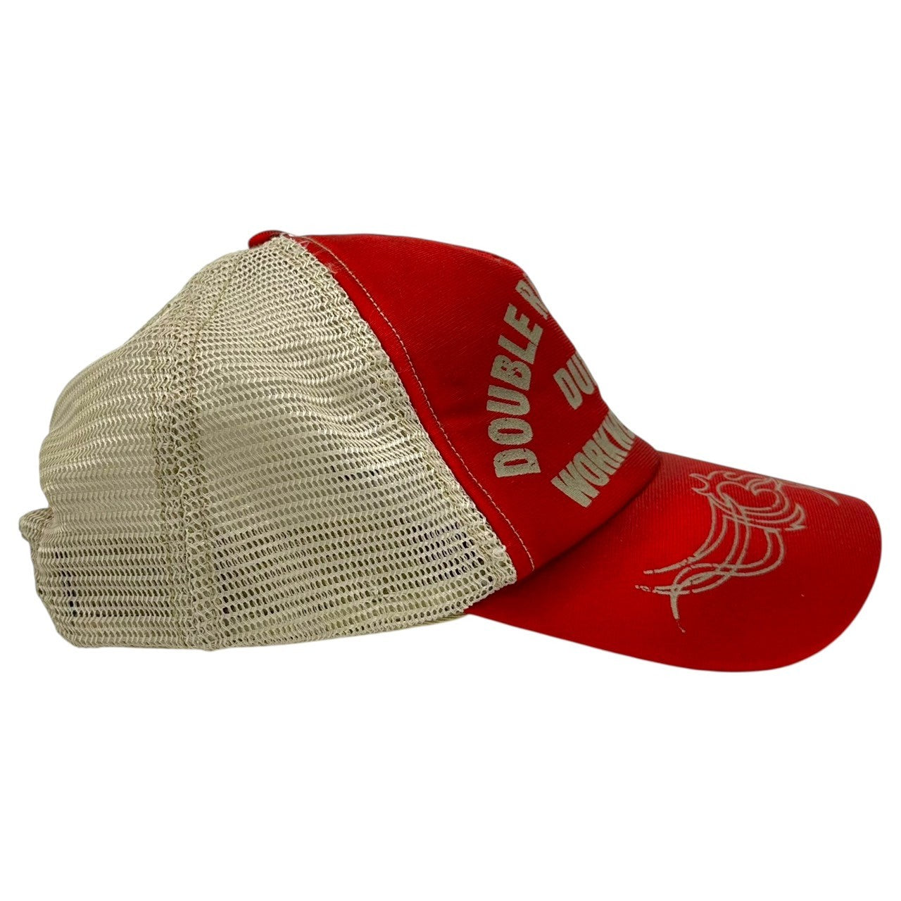 RRL(ダブルアールエル) Vintage-processed printed mesh cap ヴィンテージ加工 プリント メッシュ キャップ レッド