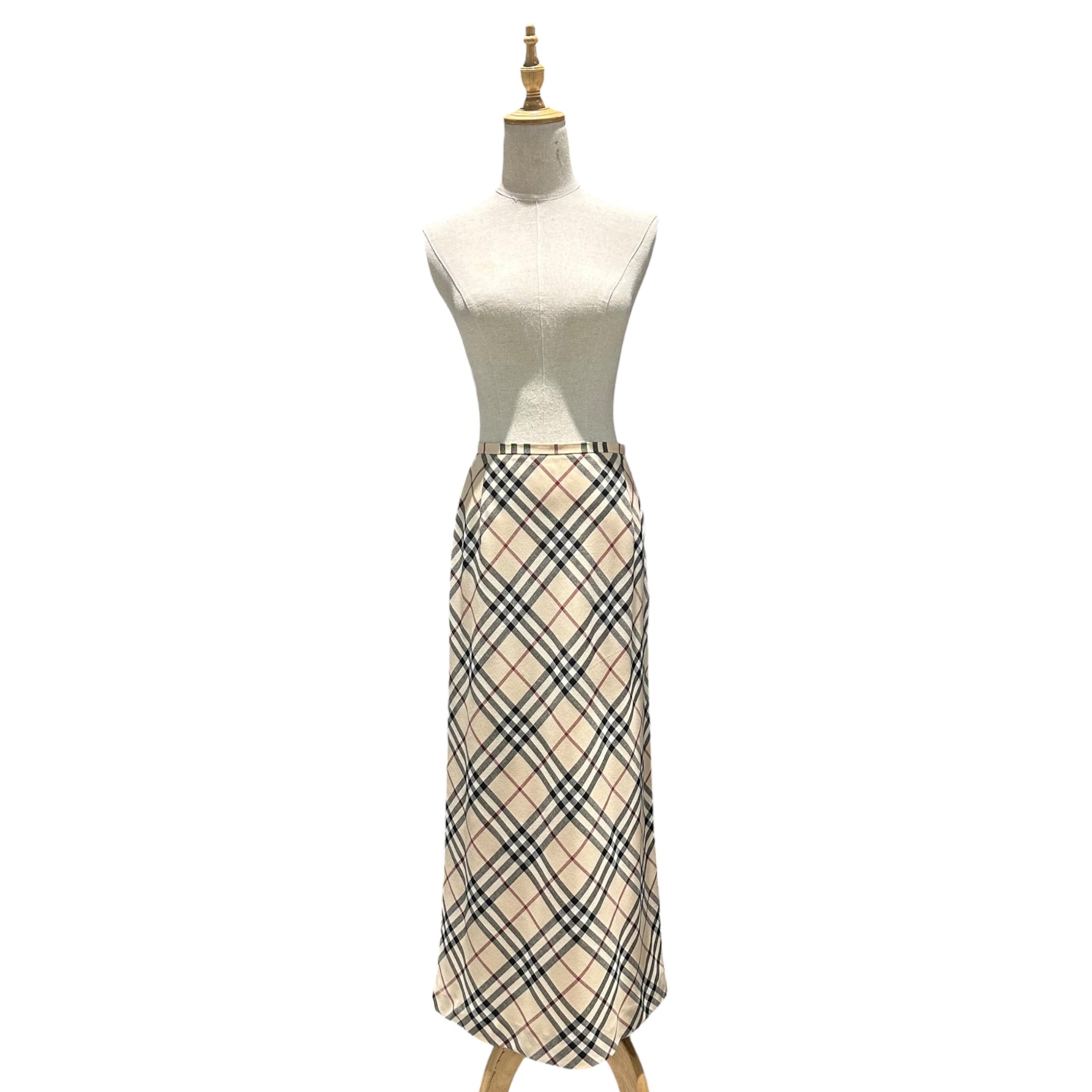 BURBERRY LONDON(バーバリーロンドン) Nova Check Long Skirt ノバチェック ロング スカート FXA47-014 38 ベージュ