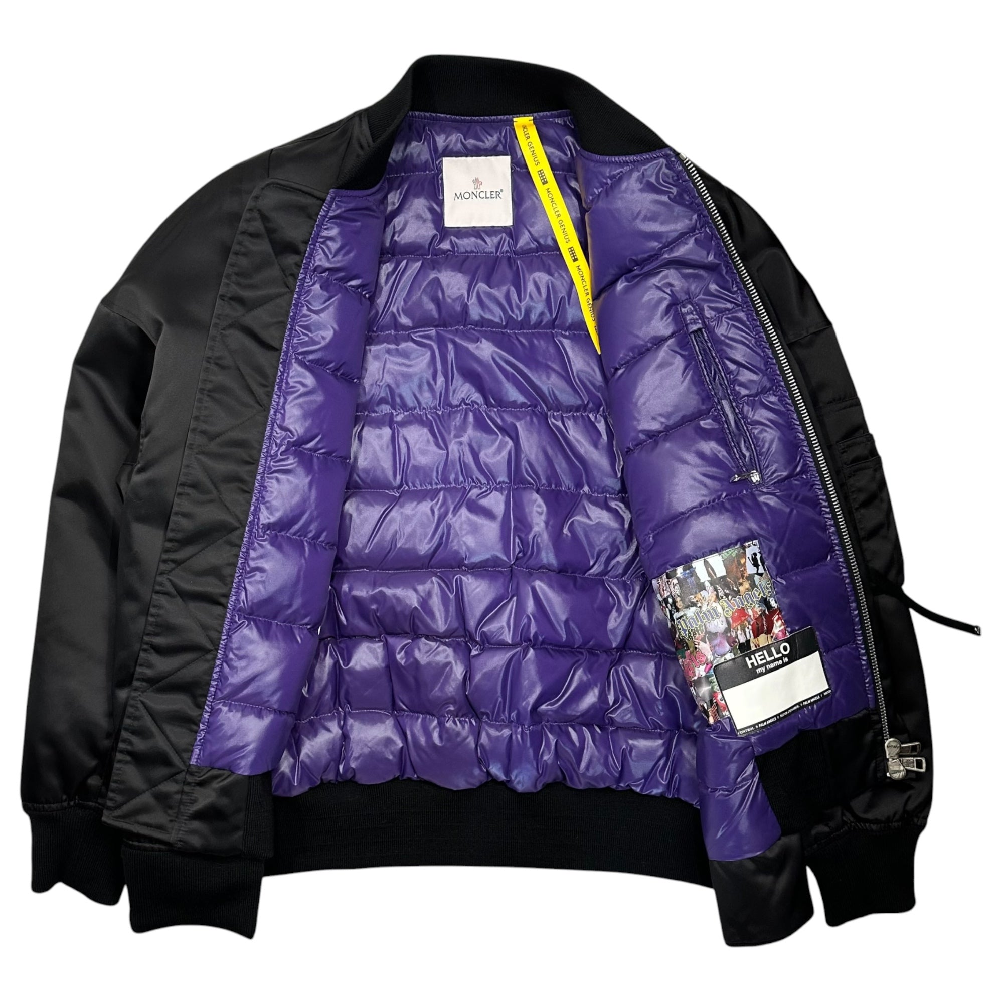 MONCLER×PALM ANGELS(モンクレール×パームエンジェルス) 19AW AXL GIUBBOTTO MA-1 ボンバー ジャケット E209L4130200 2 ブラック コラボ ペイント ブルゾン