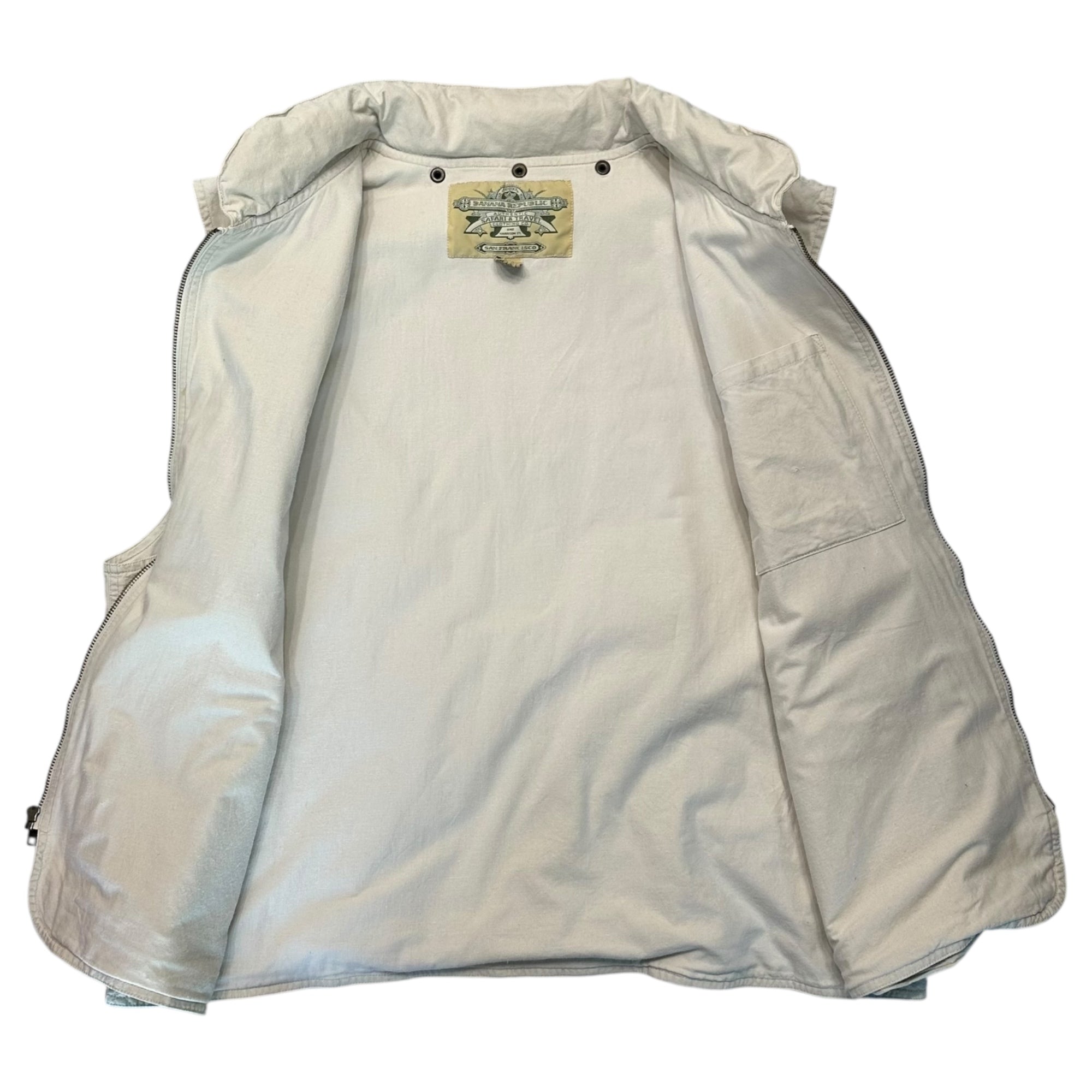 BANANA REPUBLIC(バナナリパブリック) 90’s ”SAFARI＆TRAVEL” Safari Vest サファリ ベスト XL ベージュ 90年代 ヴィンテージ