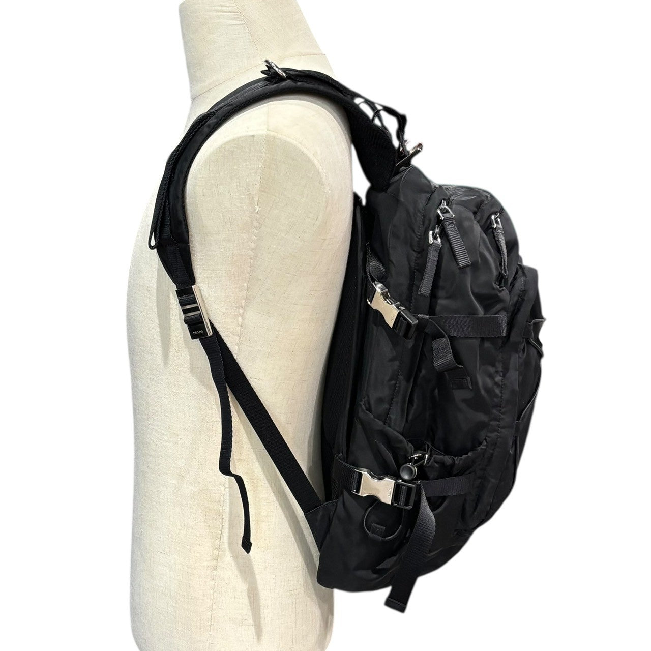 PRADA(プラダ) Drawstring Nylon Backpack ドローコード ナイロン リュックサック バックパック VZ0055 ブラック