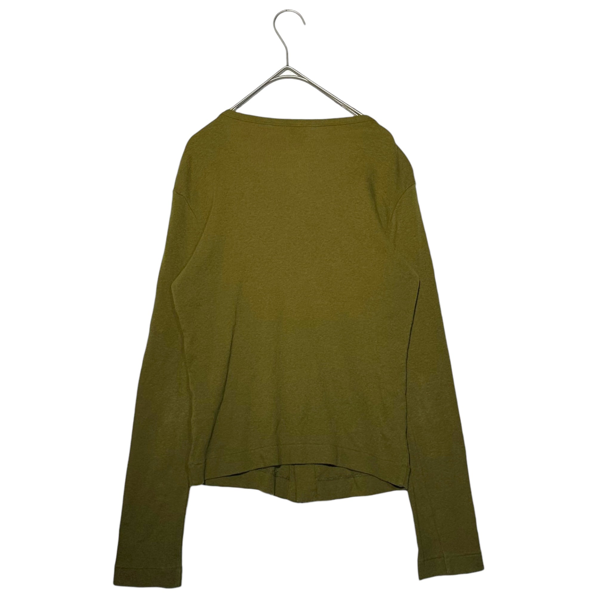 Y's(ワイズ) Crew Neck Cotton Wool Cardigan クルーネック コットン ウール カーディガン YQ-T50-062 3 カーキ