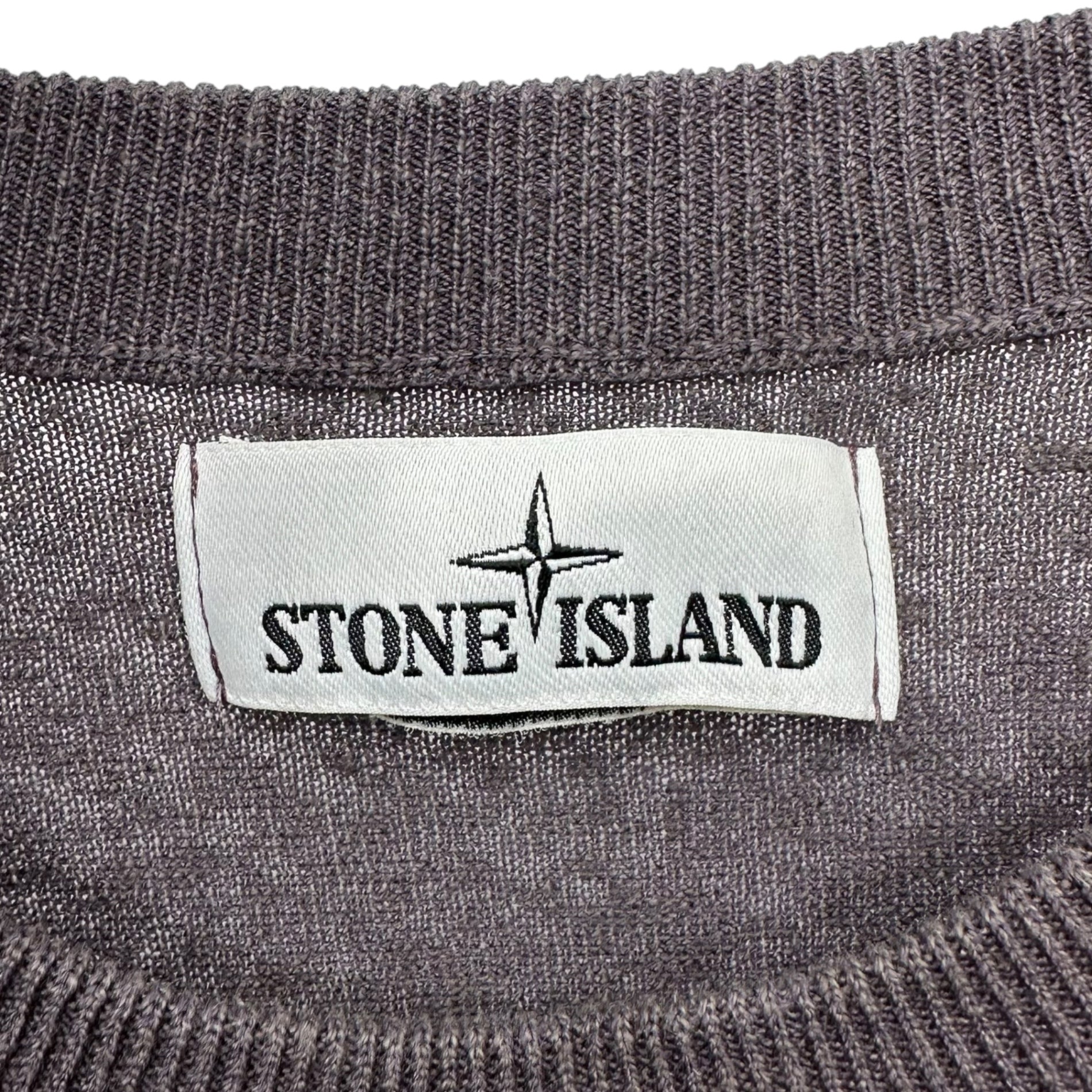 STONE ISLAND(ストーンアイランド) 19SS sleeve line linen crew neck knit 袖ライン リネン クルーネック ニット 7015516D3 L グレー カットソー サマーニット